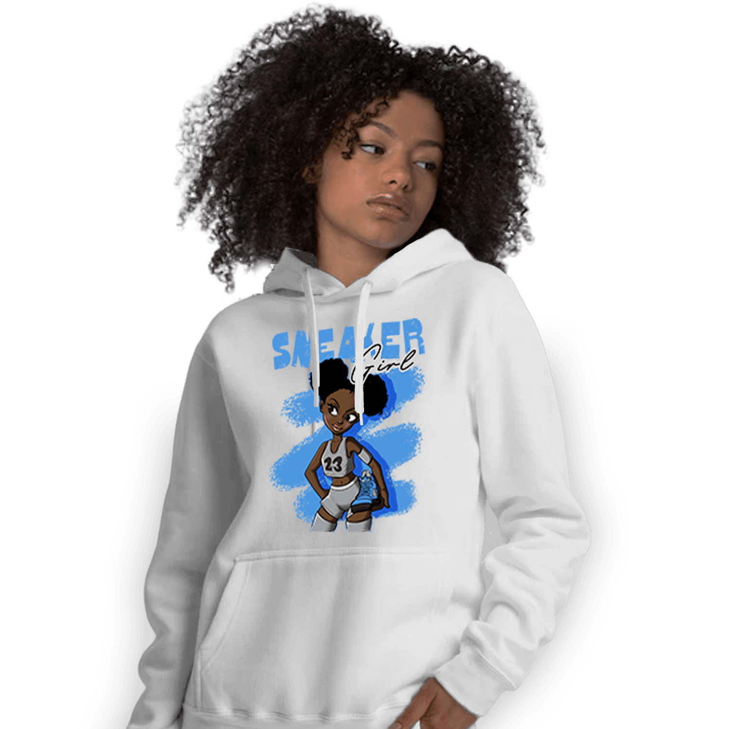 University Blue 5s Hoodie Match Black Sneaker Girl - NastyJamz