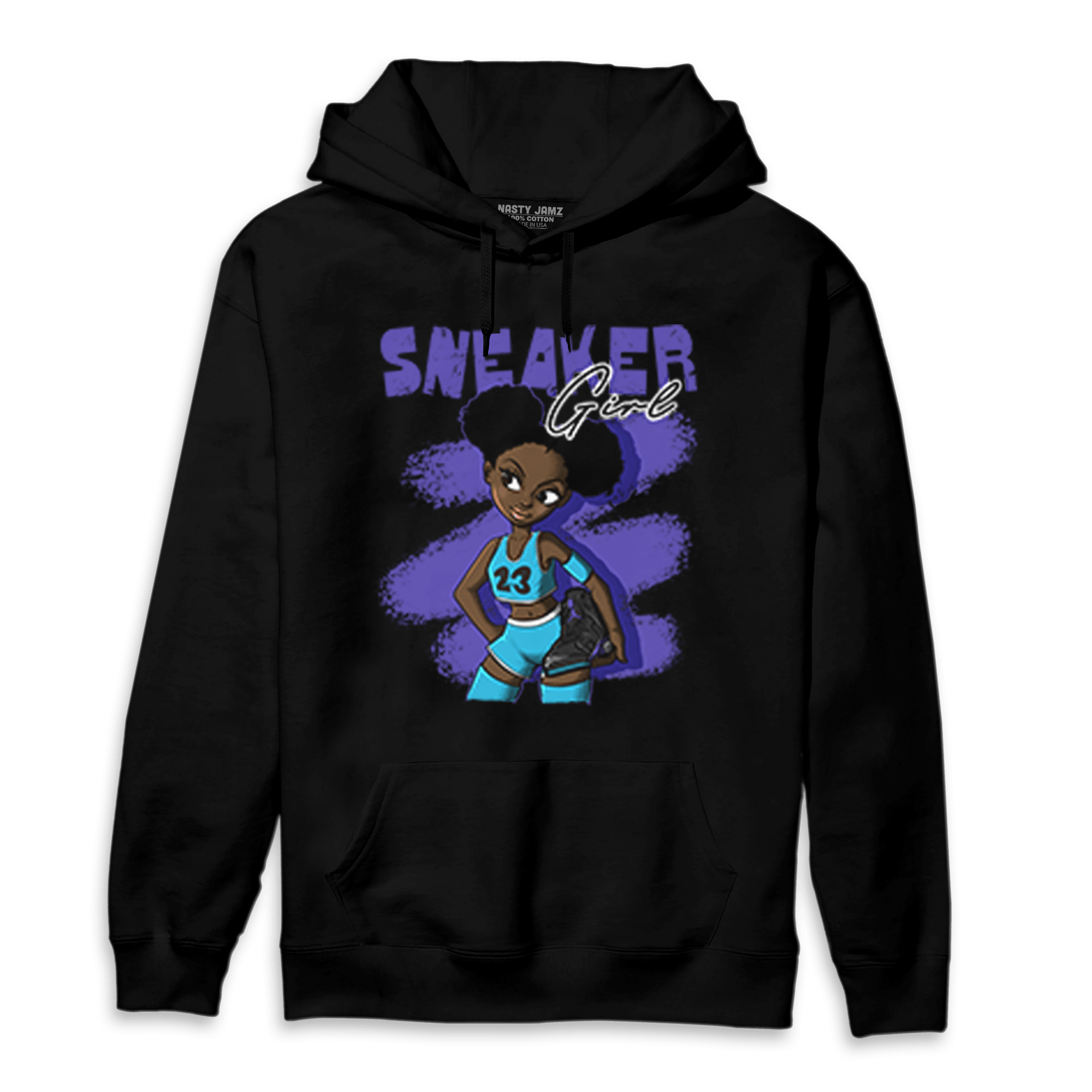 Aqua 6s Hoodie Match Black Sneaker Girl - NastyJamz