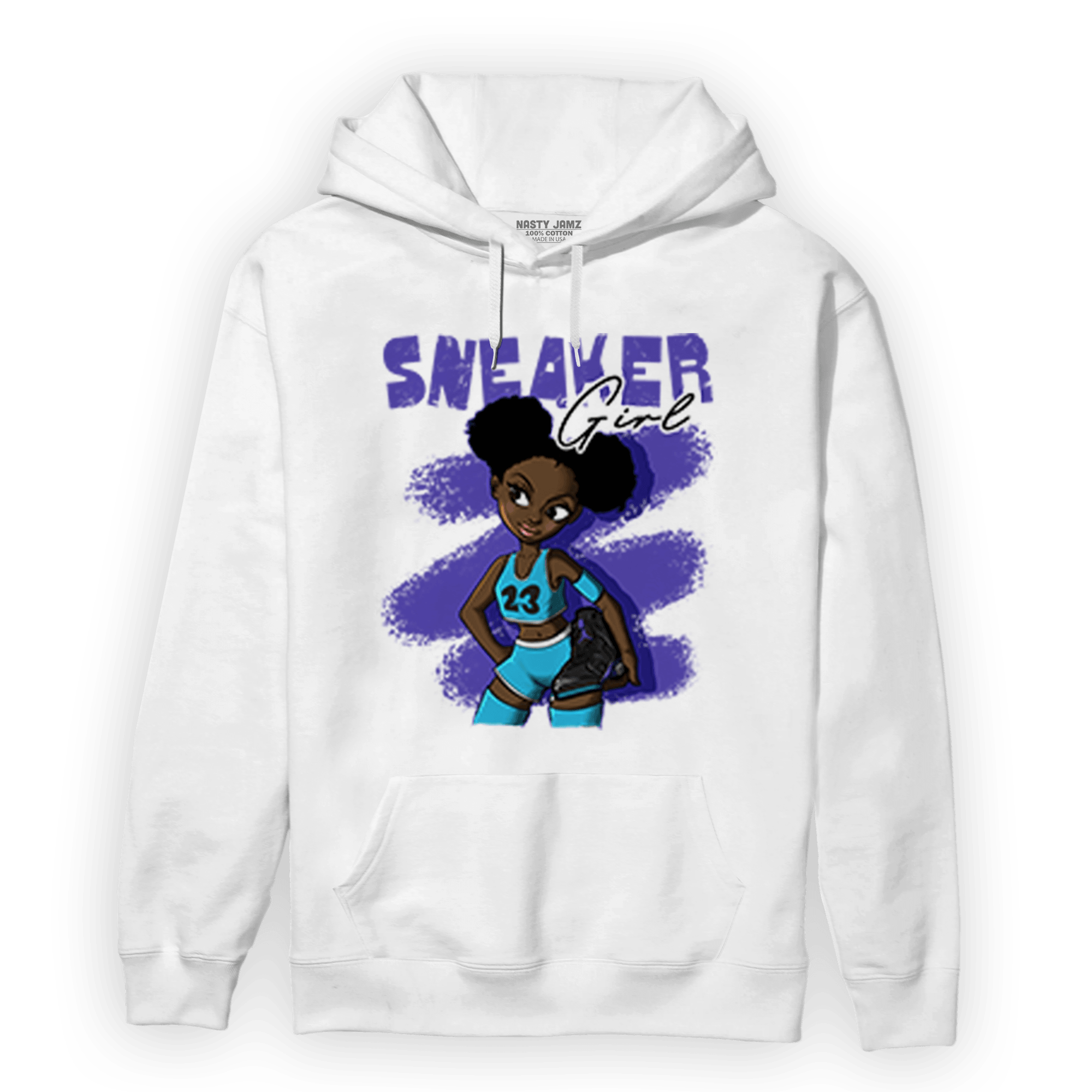 Aqua 6s Hoodie Match Black Sneaker Girl - NastyJamz