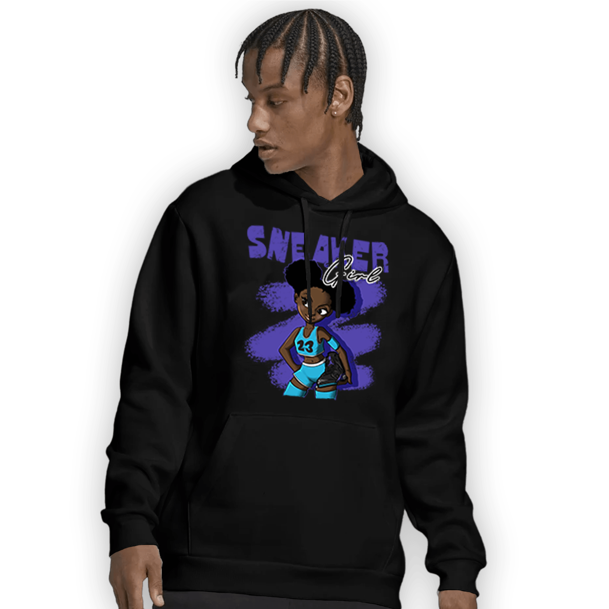 Aqua 6s Hoodie Match Black Sneaker Girl - NastyJamz