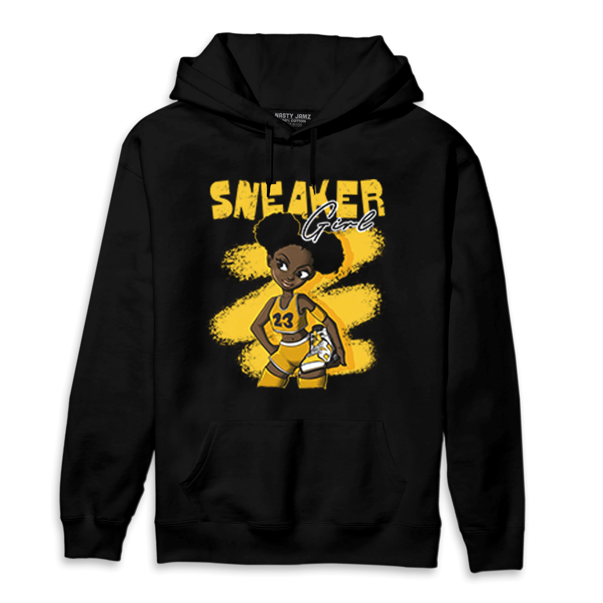 Yellow Ochre 6s Hoodie Match Black Sneaker Girl - NastyJamz