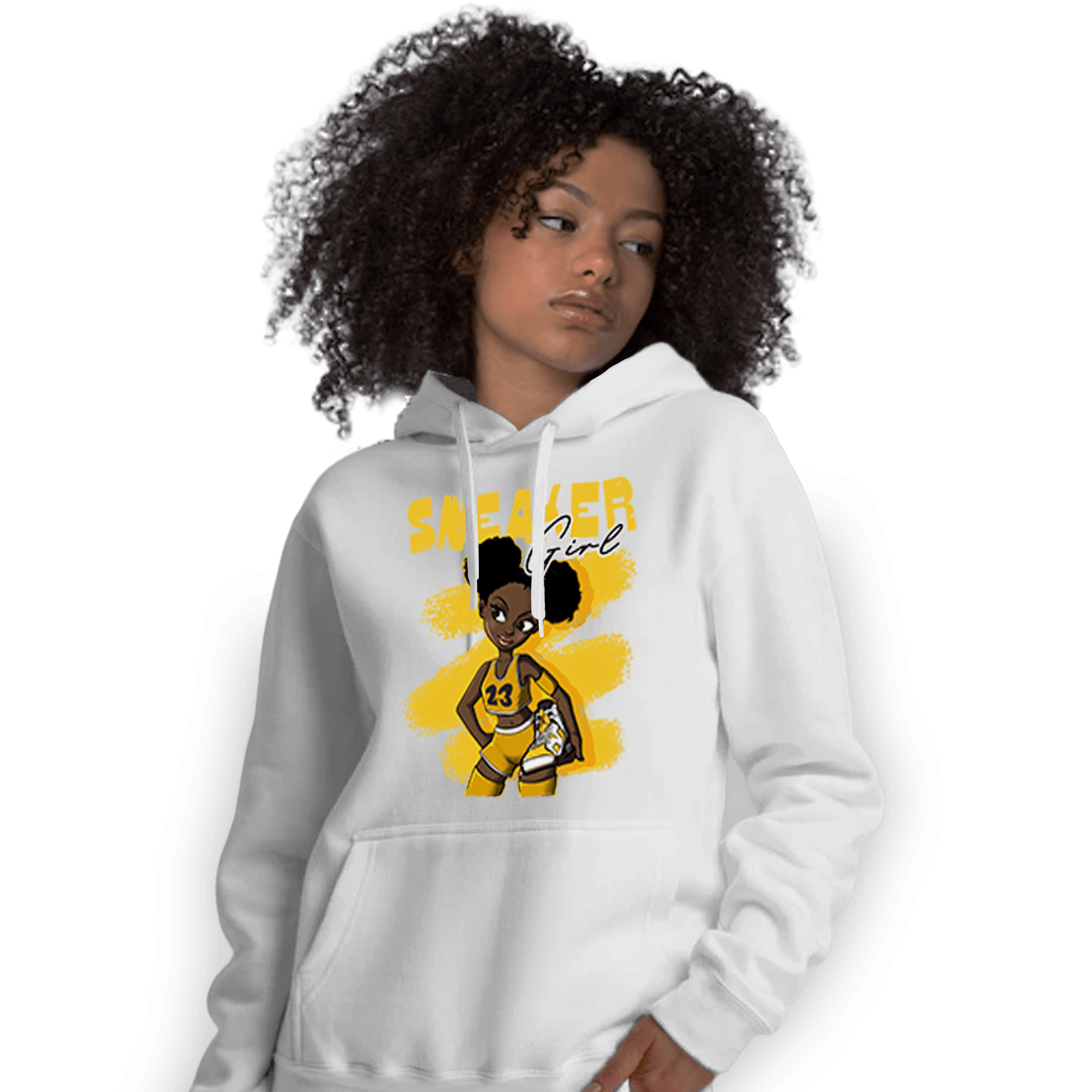 Yellow Ochre 6s Hoodie Match Black Sneaker Girl - NastyJamz