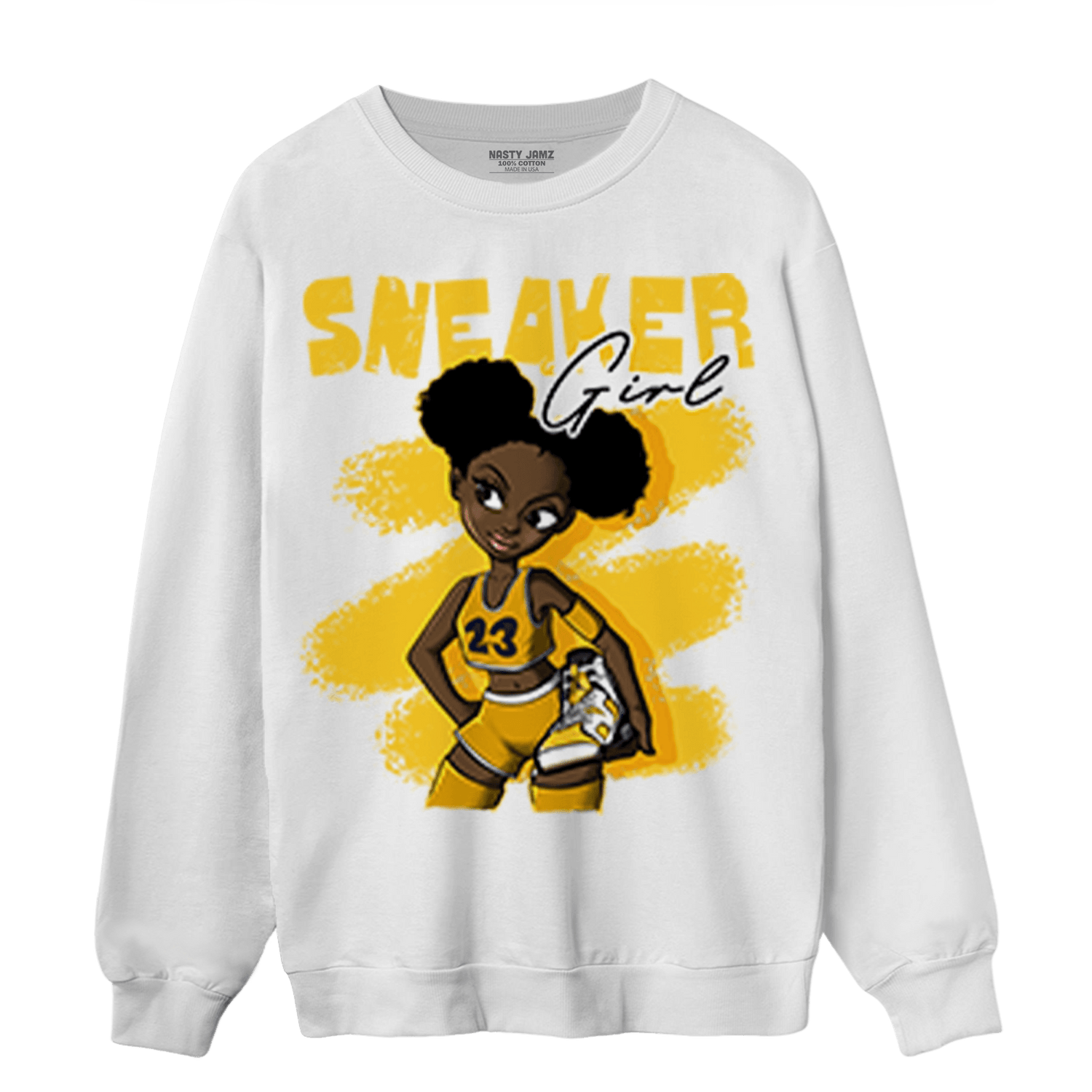 Yellow Ochre 6s Sweatshirt Match Black Sneaker Girl - NastyJamz