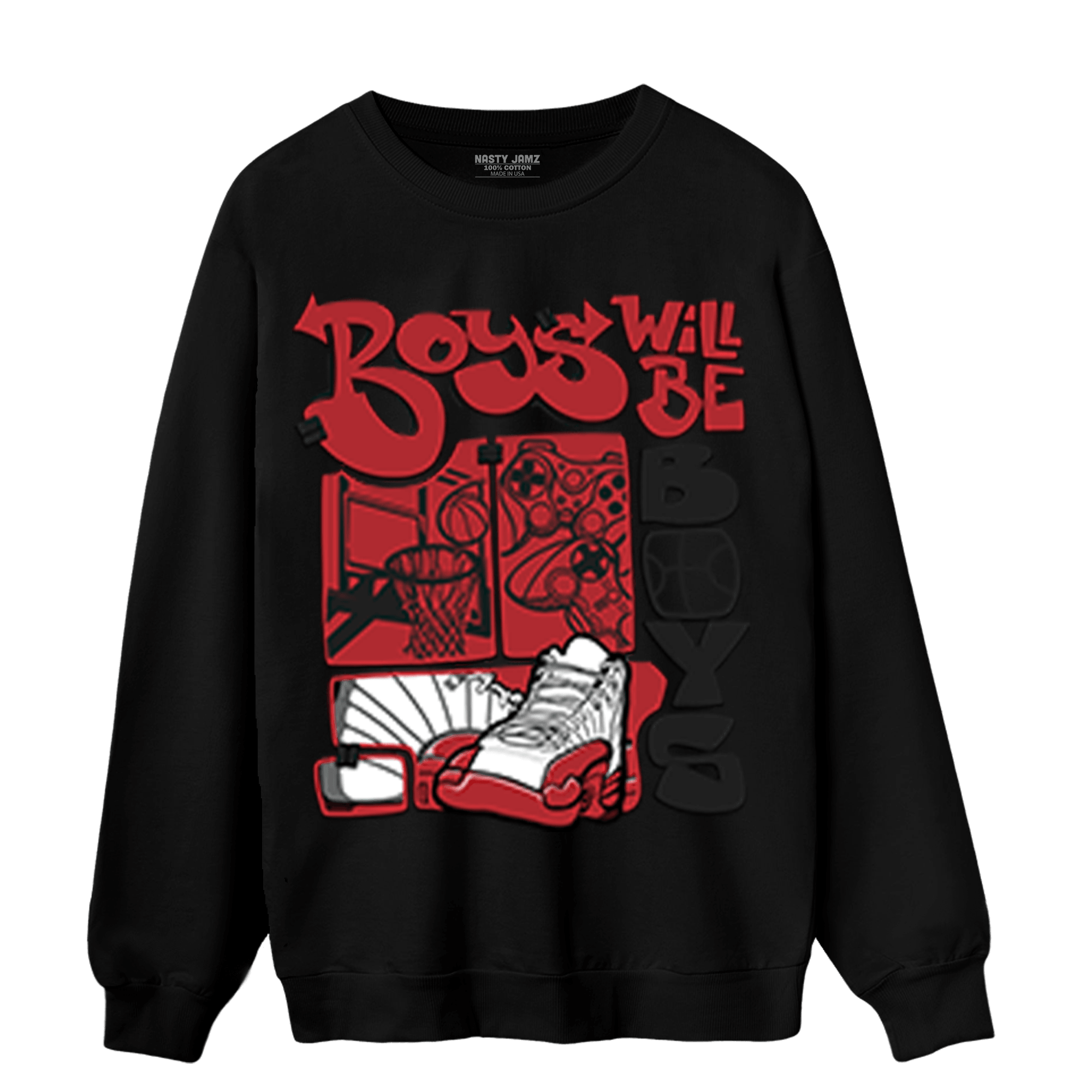 Cherry 12s Sweatshirt Match Boys Will Be Boys - NastyJamz