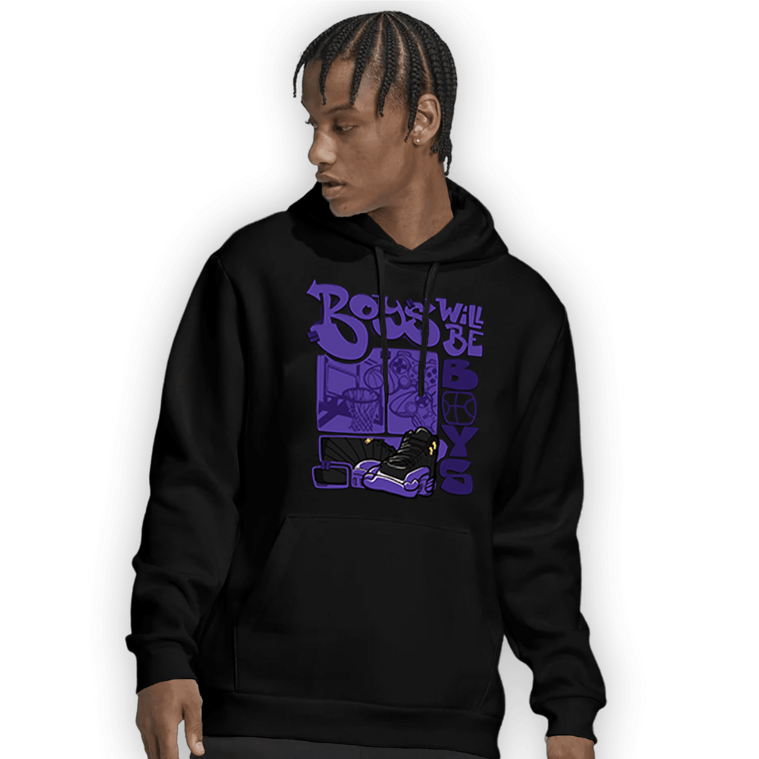 Field Purple 12s Hoodie Match Boys Will Be Boys - NastyJamz