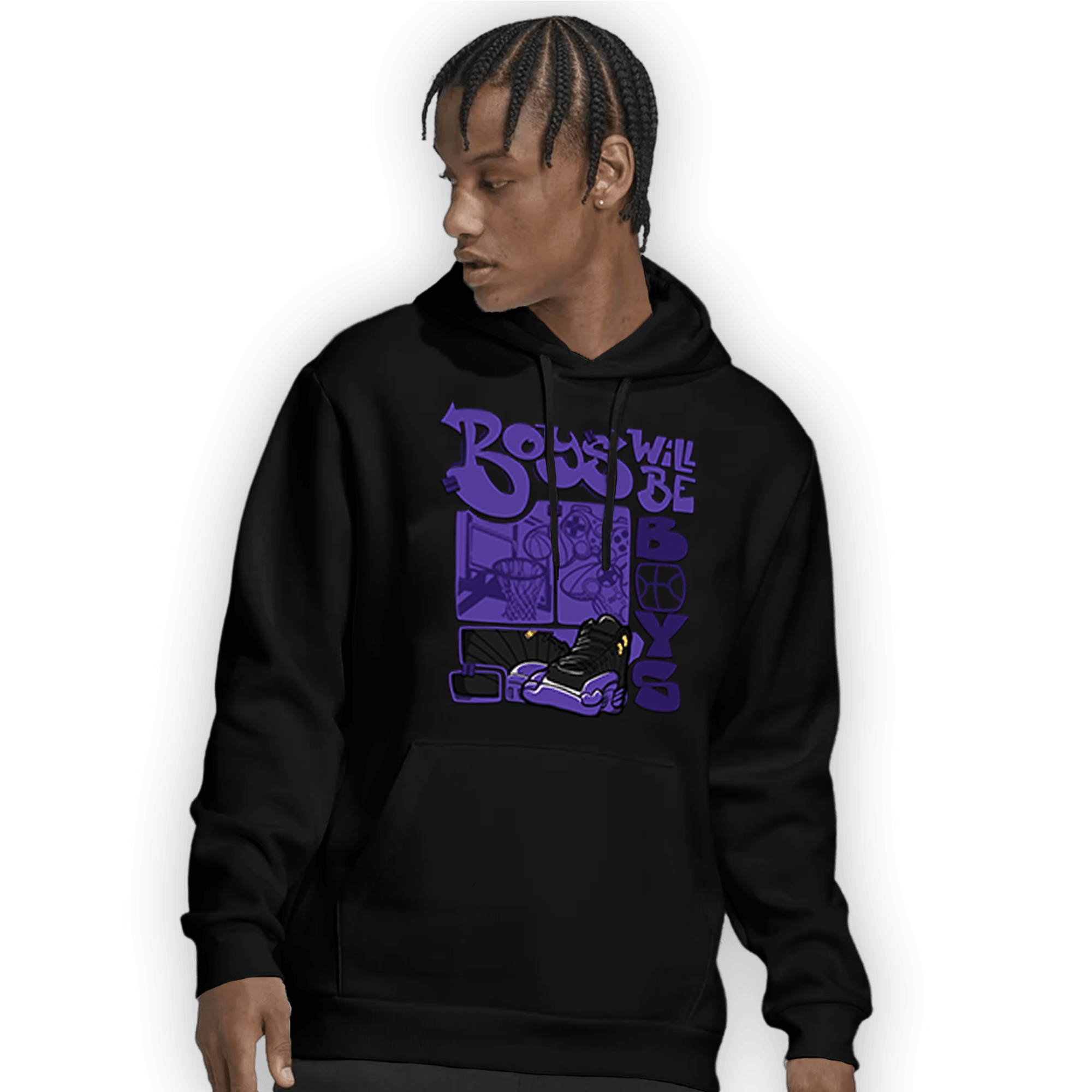 Field Purple 12s Hoodie Match Boys Will Be Boys - NastyJamz