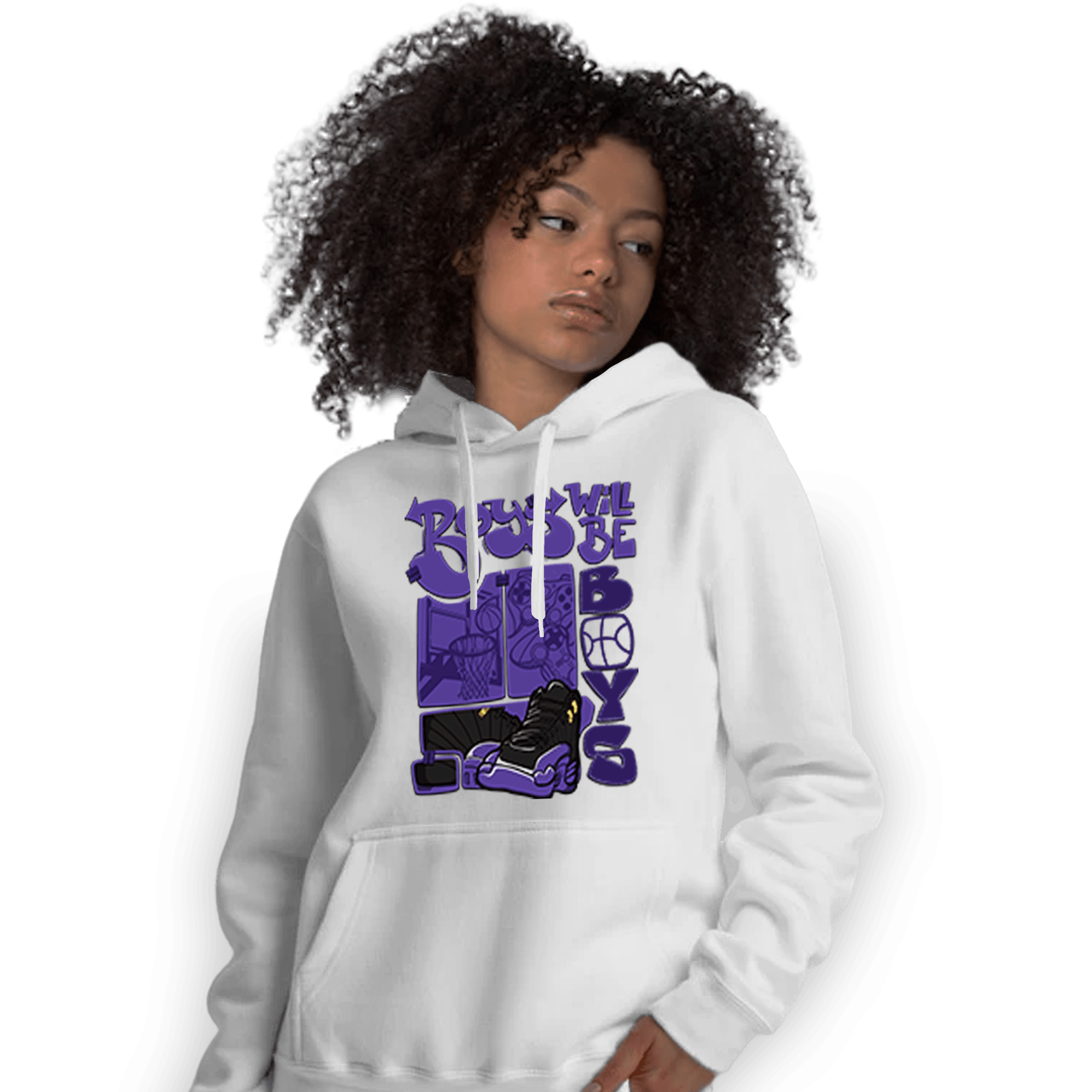 Field Purple 12s Hoodie Match Boys Will Be Boys - NastyJamz
