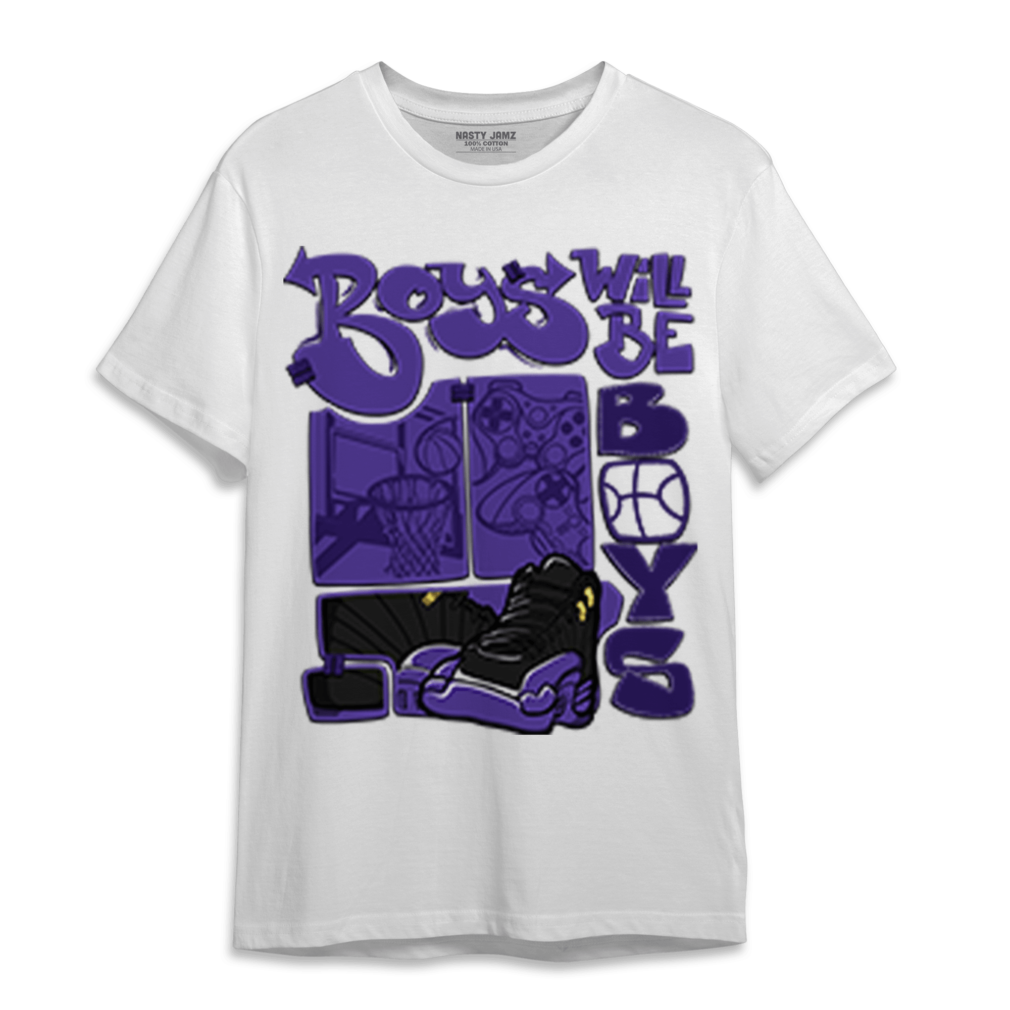 Field Purple 12s T Shirt Match Boys Will Be Boys - NastyJamz