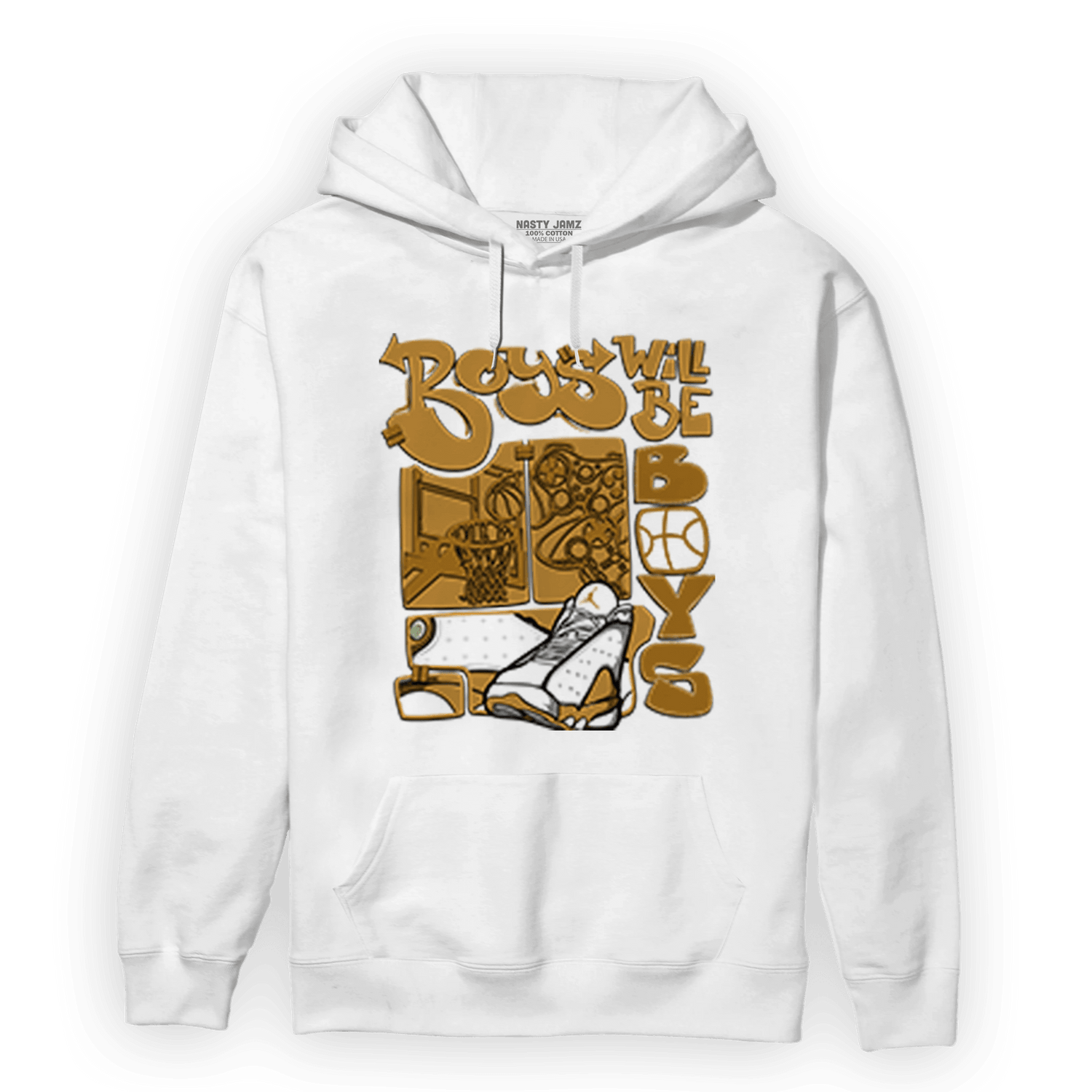 Wheat 13s Hoodie Match Boys Will Be Boys - NastyJamz