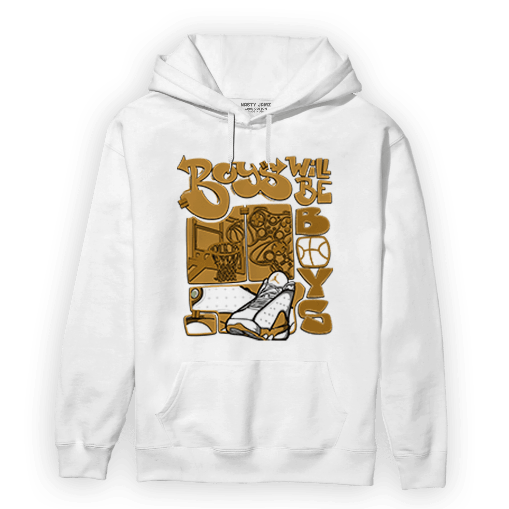Wheat 13s Hoodie Match Boys Will Be Boys - NastyJamz