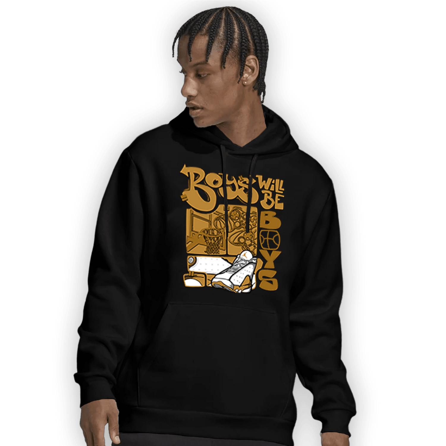 Wheat 13s Hoodie Match Boys Will Be Boys - NastyJamz