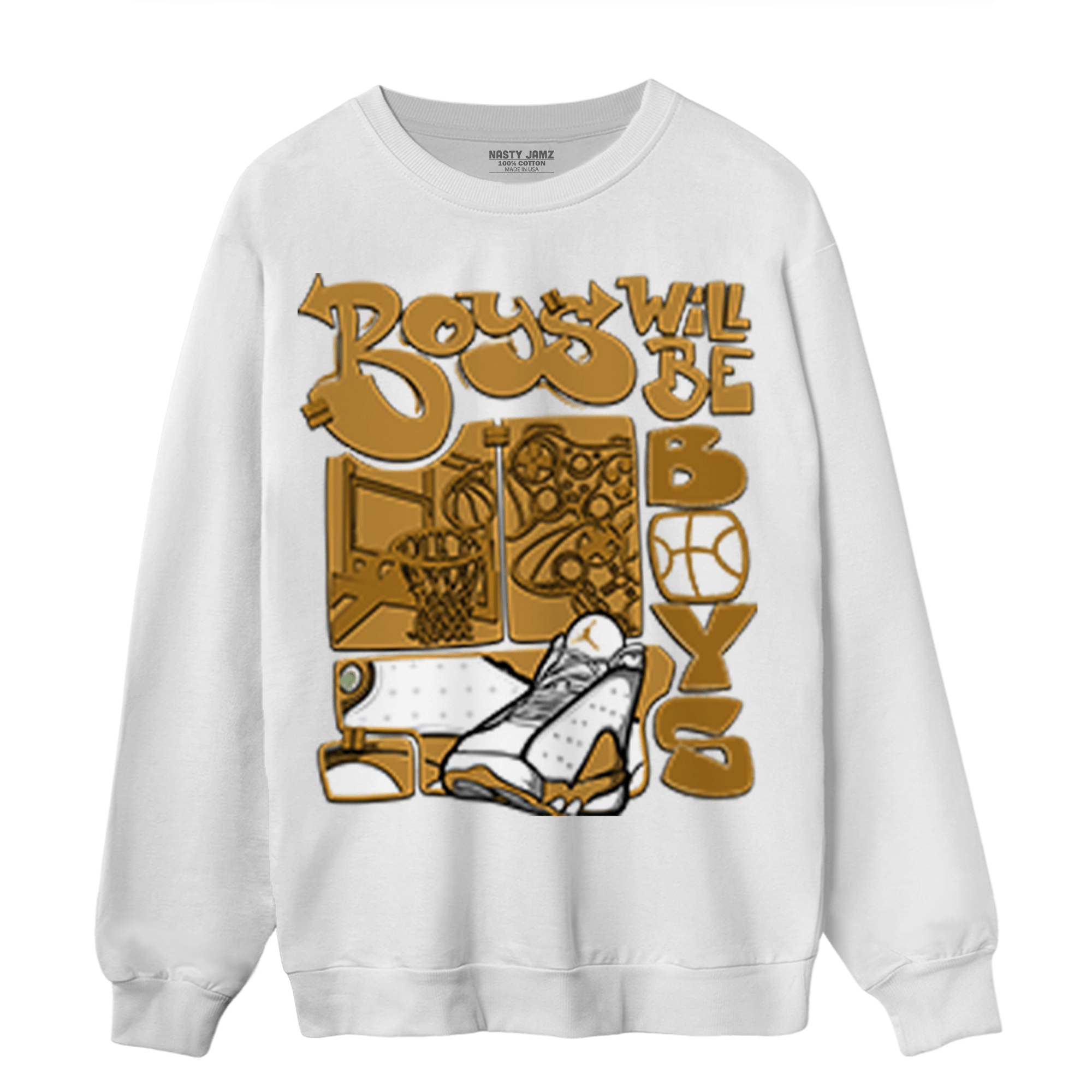 Wheat 13s Sweatshirt Match Boys Will Be Boys - NastyJamz