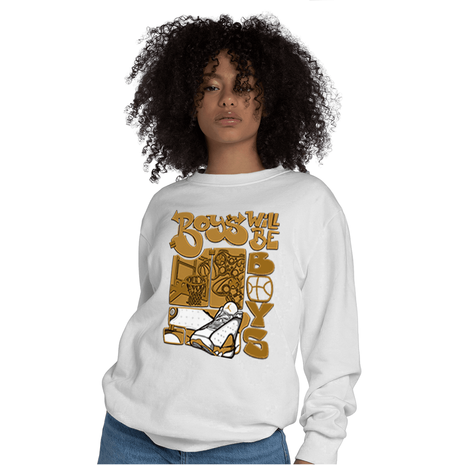 Wheat 13s Sweatshirt Match Boys Will Be Boys - NastyJamz