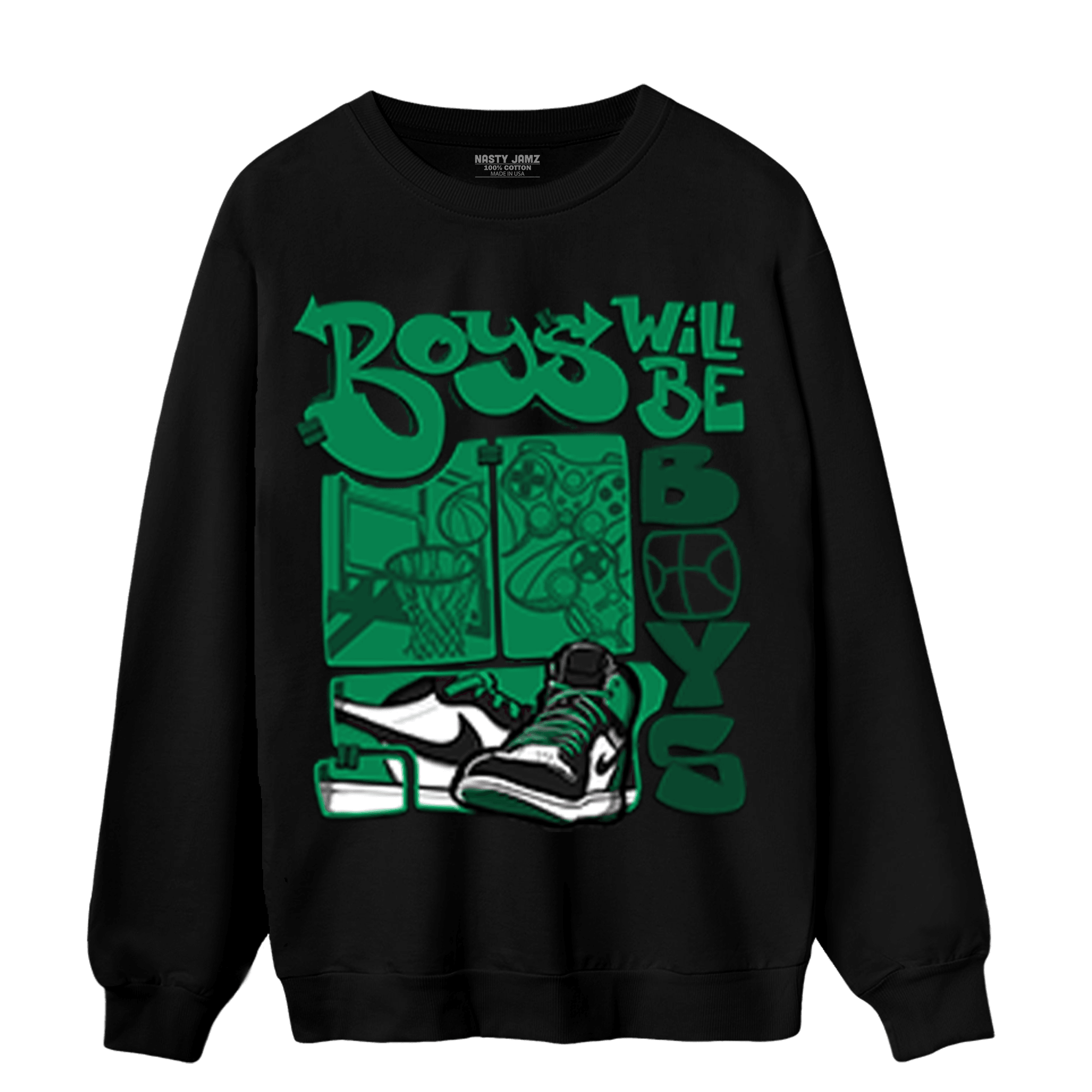 Celtic Lucky Green 1s Sweatshirt Match Boys Will Be Boys - NastyJamz