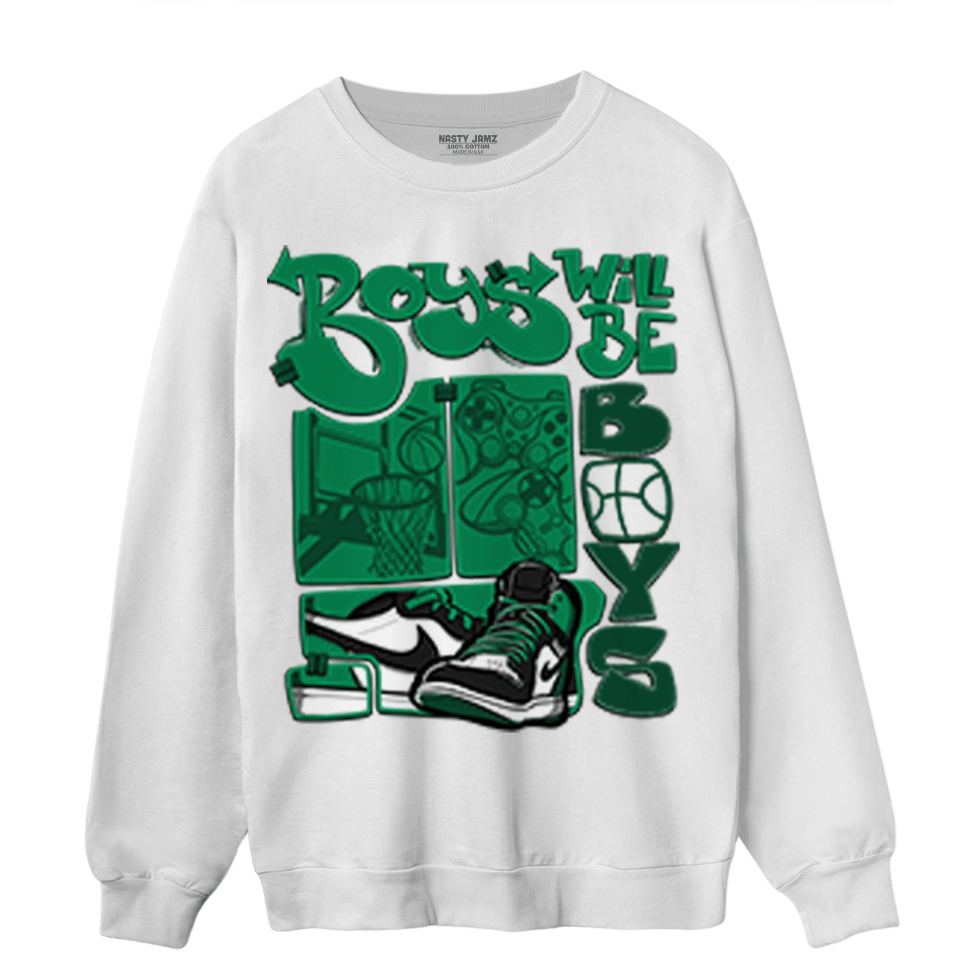 Celtic Lucky Green 1s Sweatshirt Match Boys Will Be Boys - NastyJamz