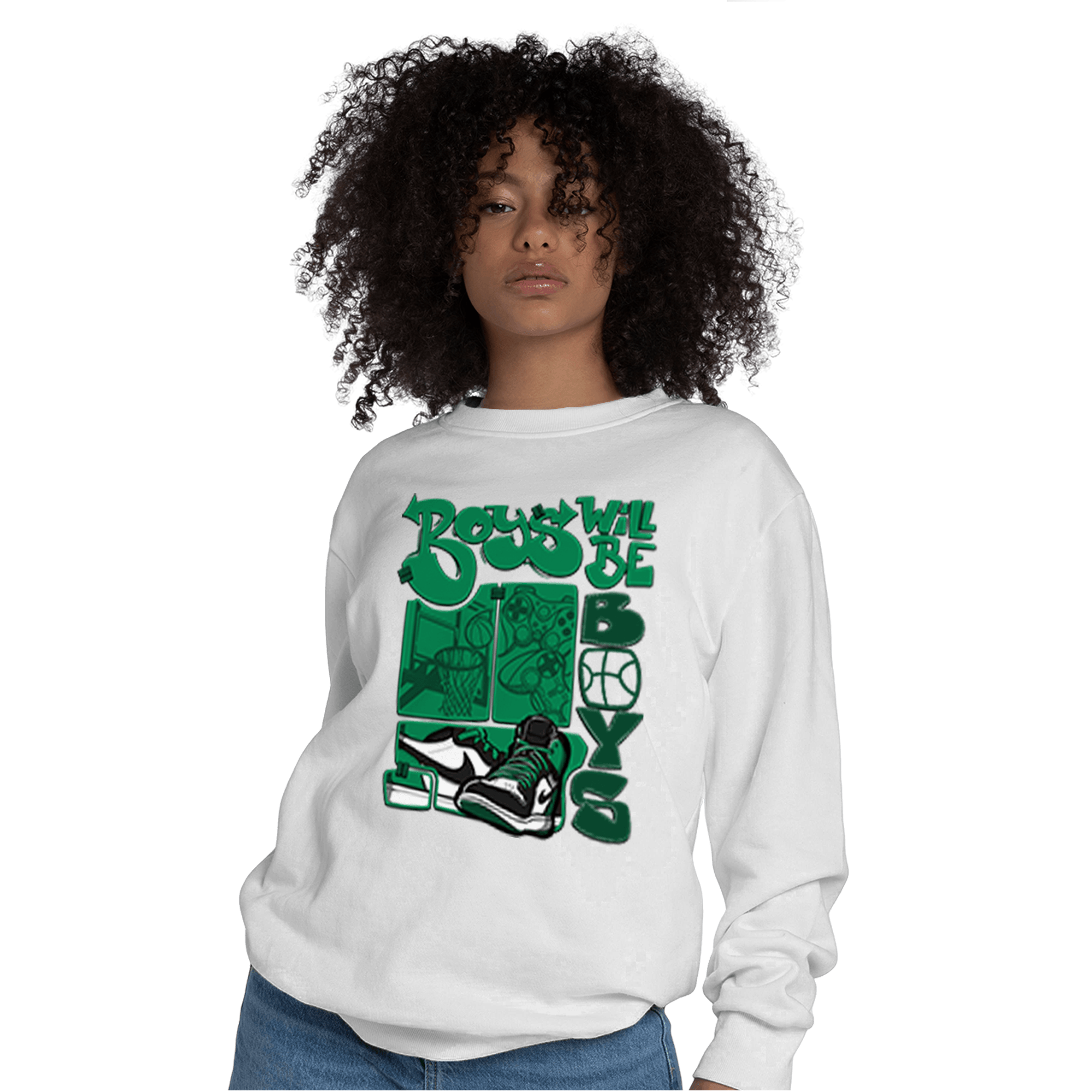 Celtic Lucky Green 1s Sweatshirt Match Boys Will Be Boys - NastyJamz