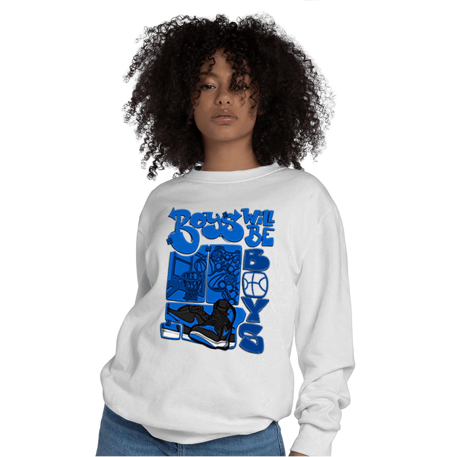 Royal Reimagined 1s Sweatshirt Match Boys Will Be Boys - NastyJamz