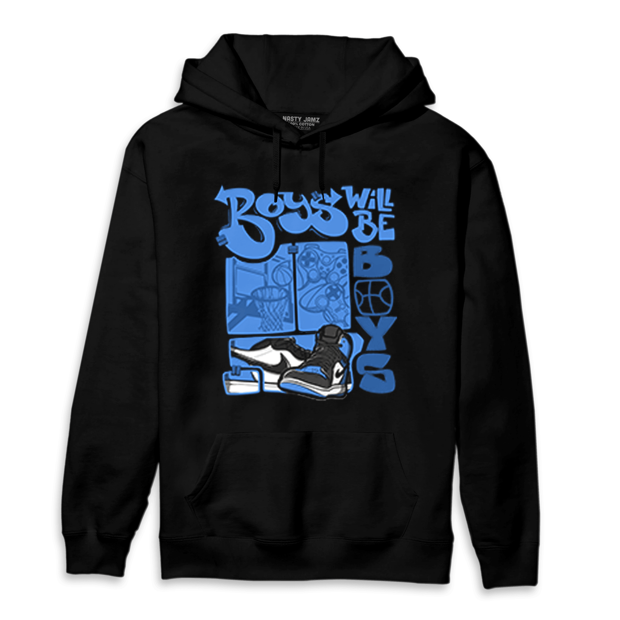 University Blue Toe 1s Hoodie Match Boys Will Be Boys - NastyJamz