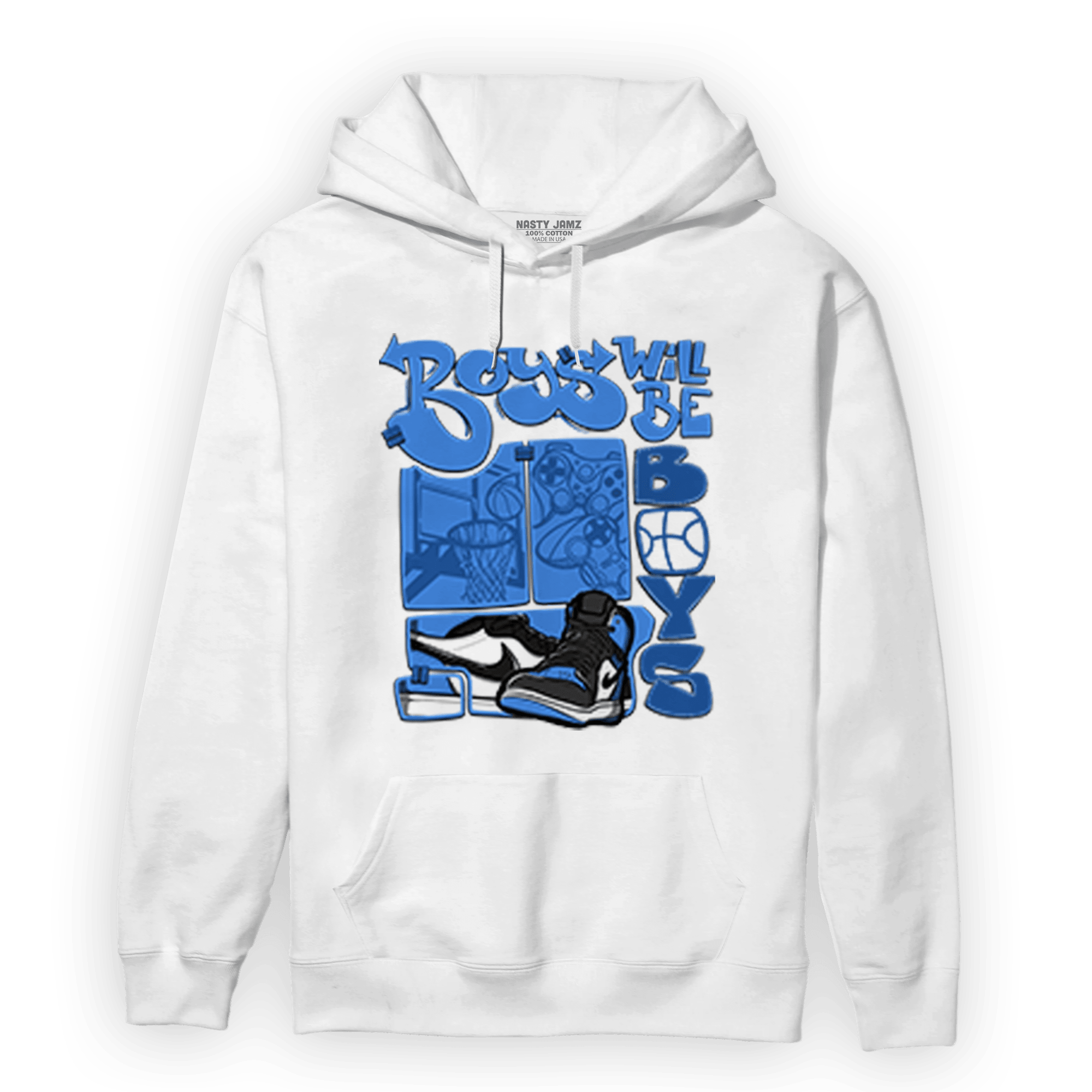 University Blue Toe 1s Hoodie Match Boys Will Be Boys - NastyJamz