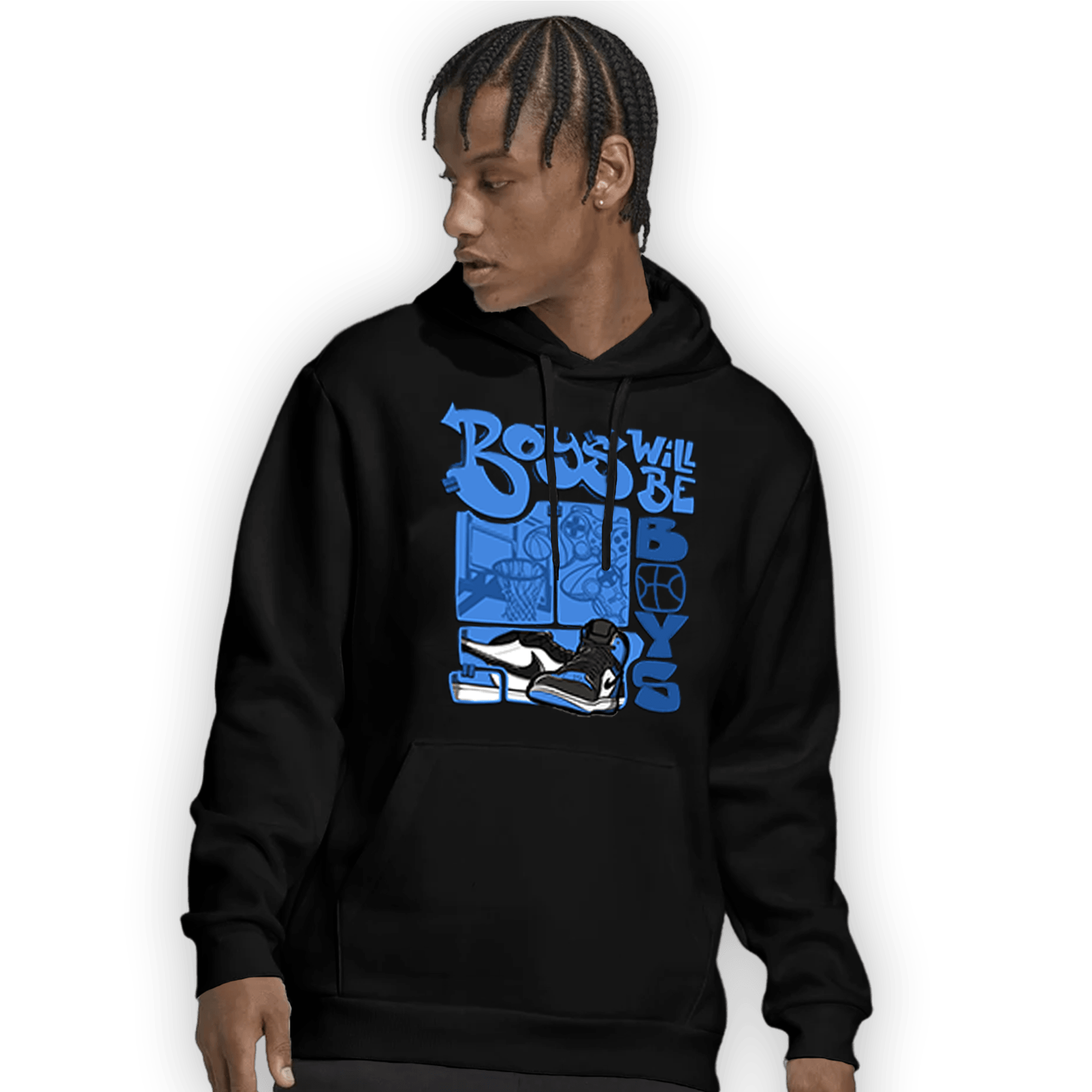 University Blue Toe 1s Hoodie Match Boys Will Be Boys - NastyJamz