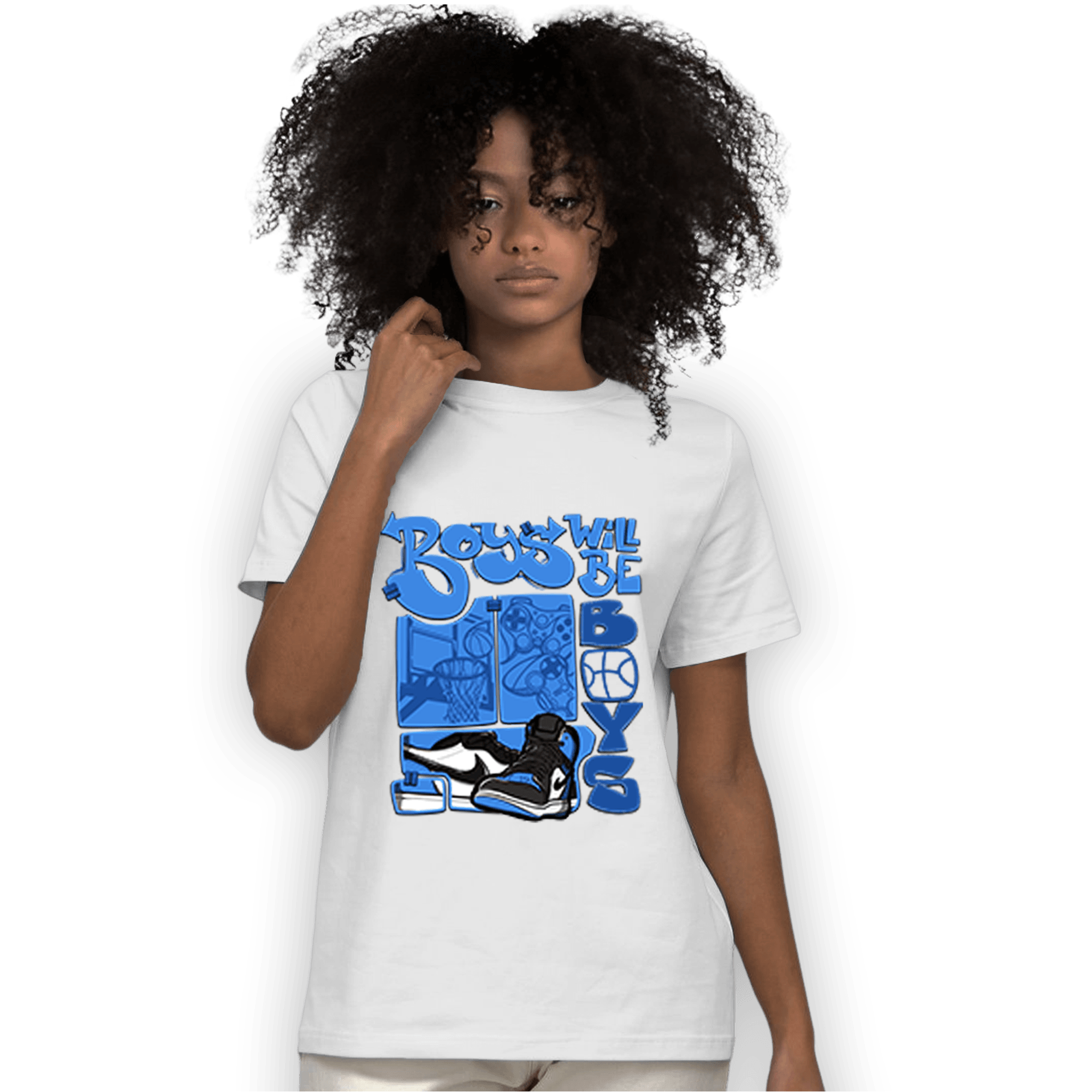 University Blue Toe 1s T Shirt Match Boys Will Be Boys - NastyJamz