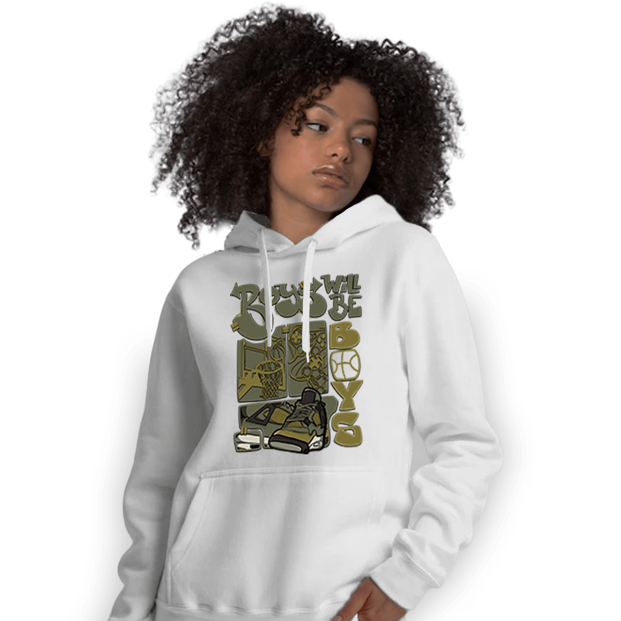 SE Craft Medium Olive 4s Hoodie Match Boys Will Be Boys - NastyJamz
