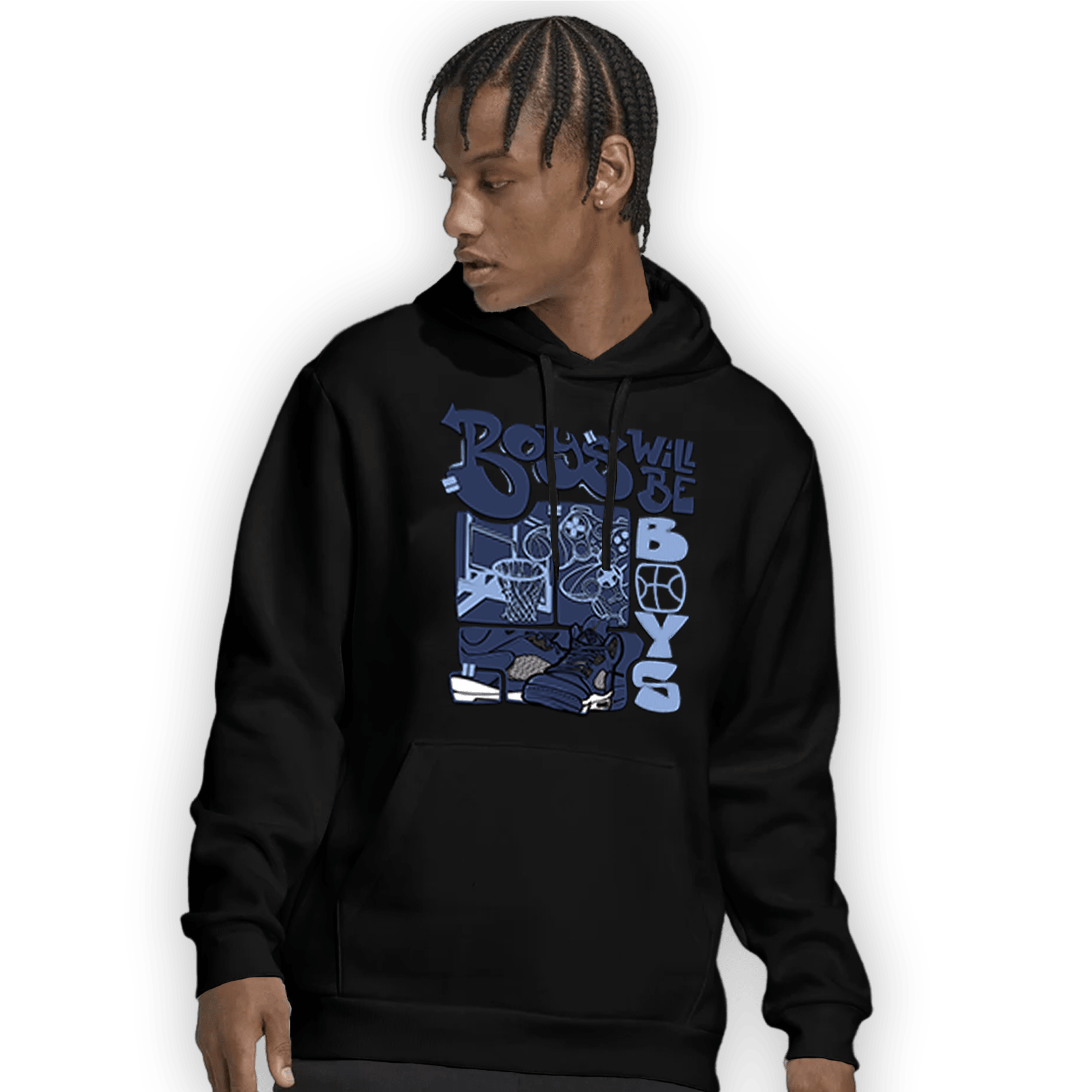 Midnight Navy 5s Hoodie Match Boys Will Be Boys - NastyJamz