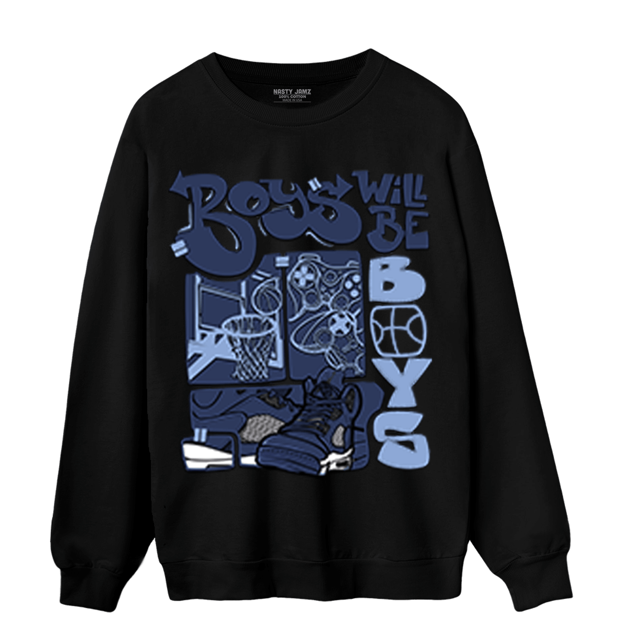 Midnight Navy 5s Sweatshirt Match Boys Will Be Boys - NastyJamz