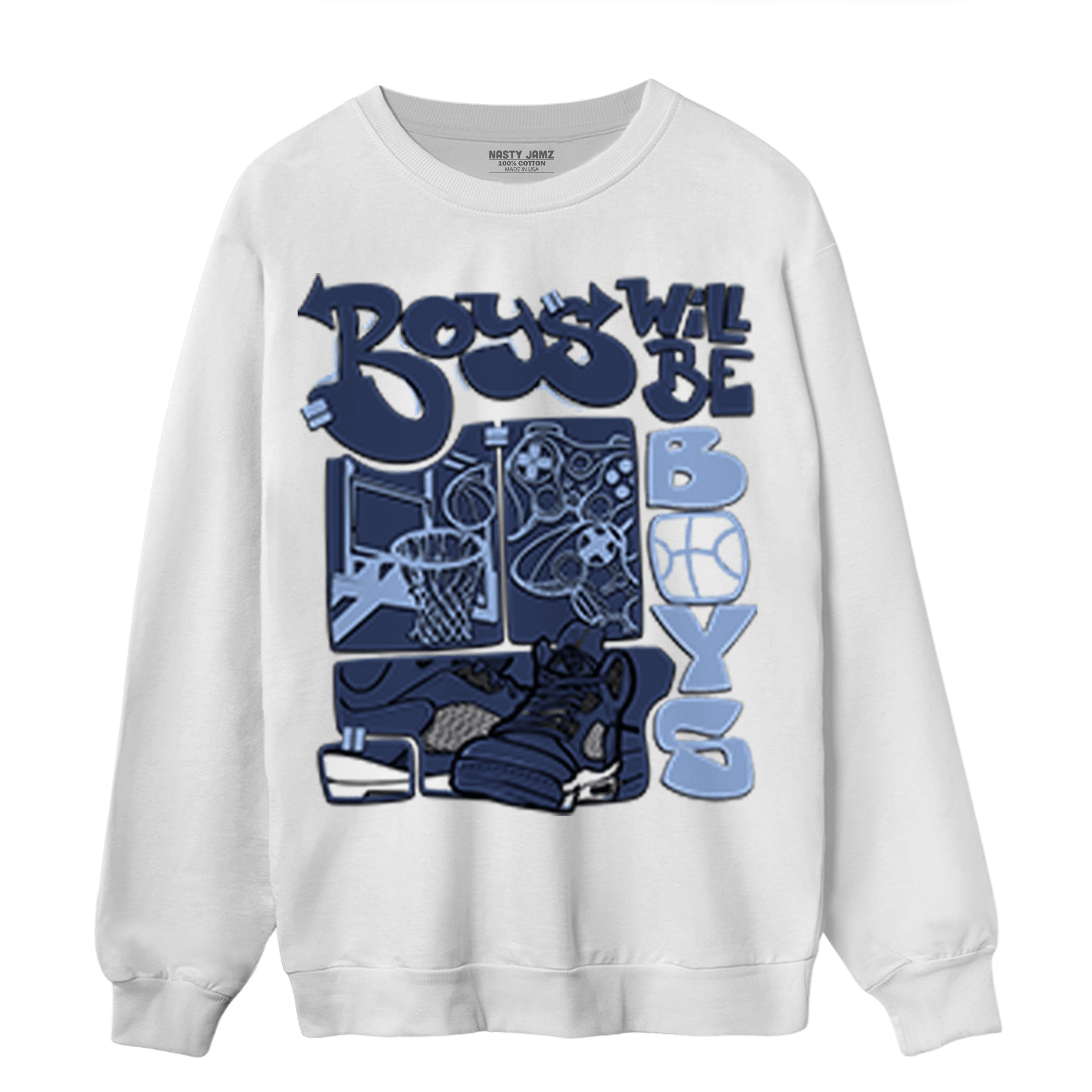 Midnight Navy 5s Sweatshirt Match Boys Will Be Boys - NastyJamz