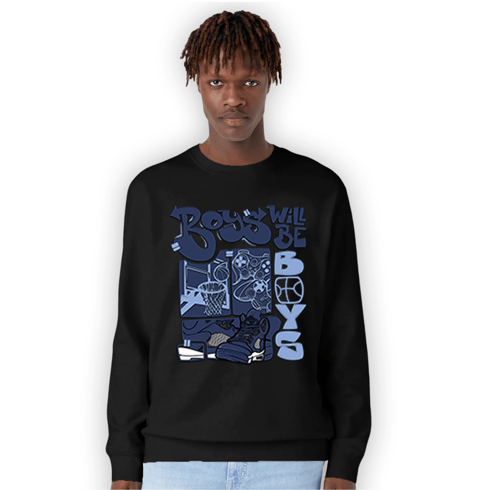 Midnight Navy 5s Sweatshirt Match Boys Will Be Boys - NastyJamz