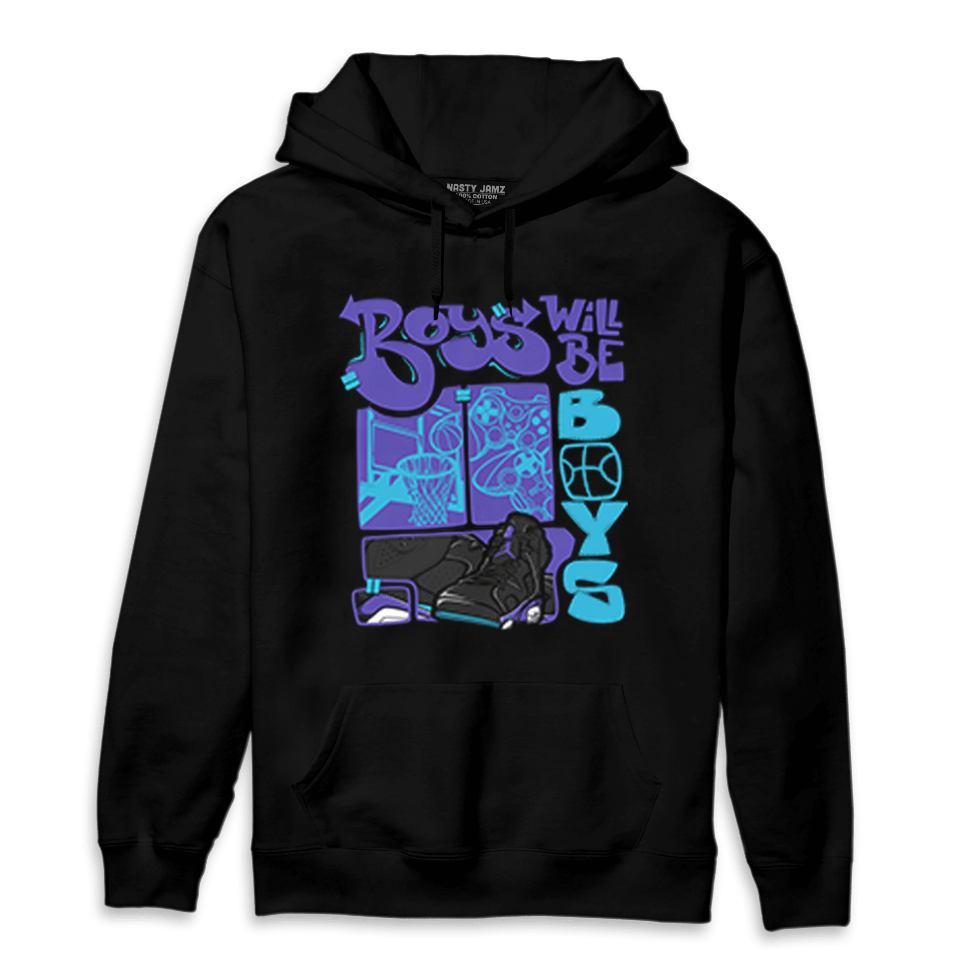 Aqua 6s Hoodie Match Boys Will Be Boys - NastyJamz