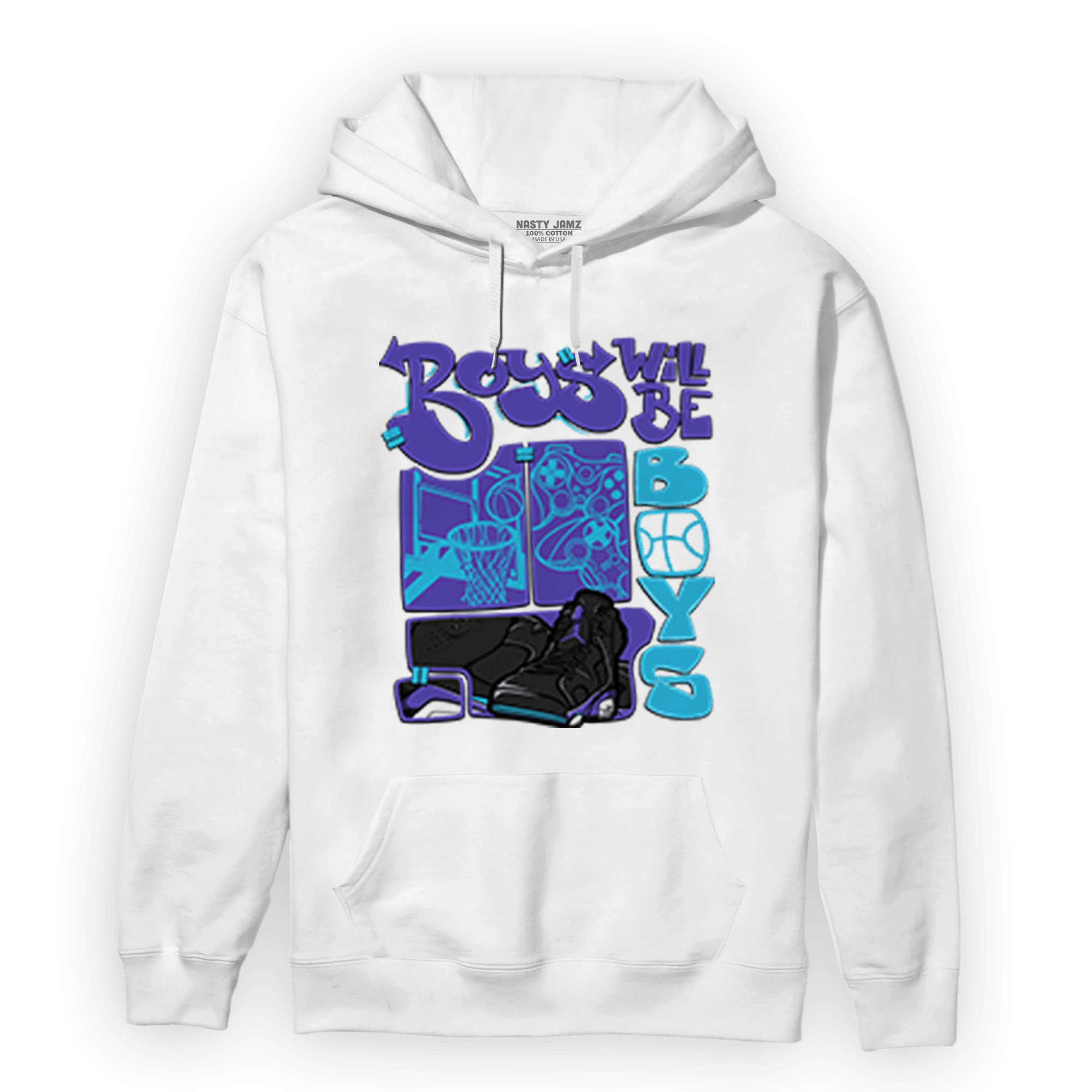 Aqua 6s Hoodie Match Boys Will Be Boys - NastyJamz