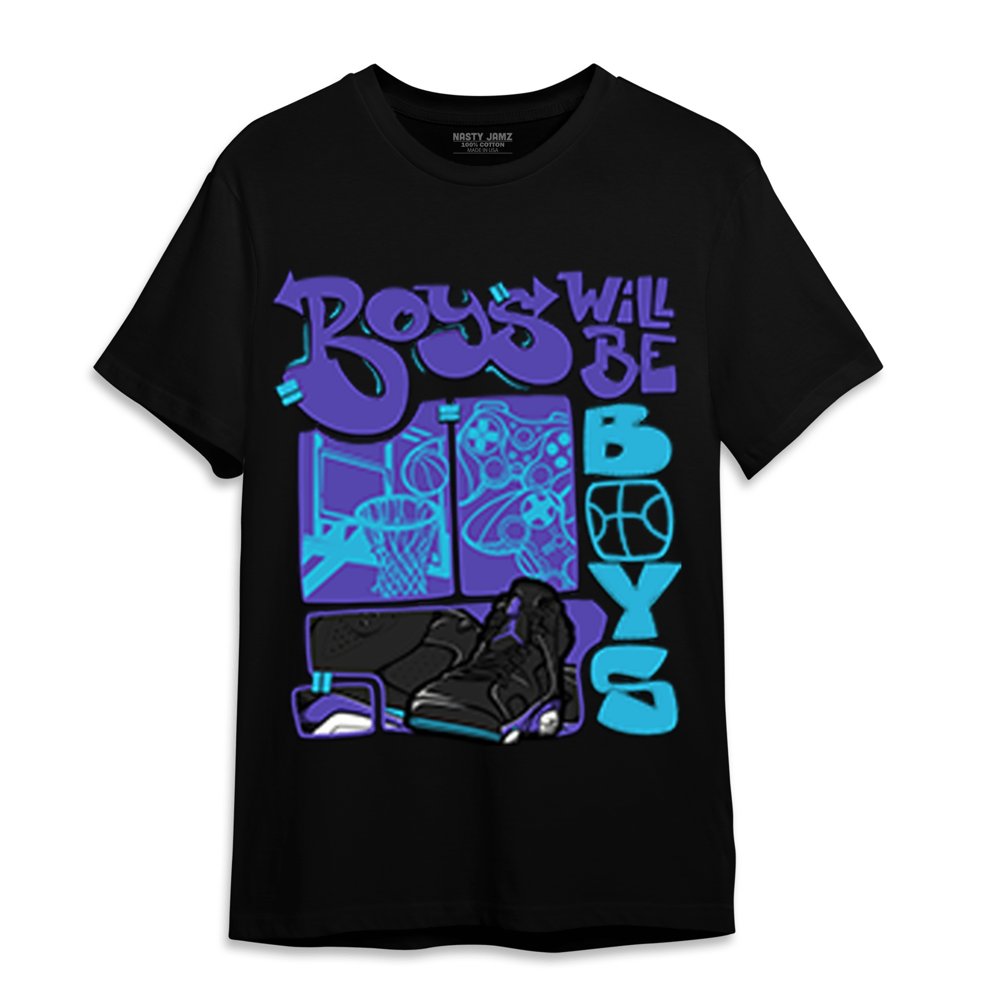 Aqua 6s T Shirt Match Boys Will Be Boys - NastyJamz
