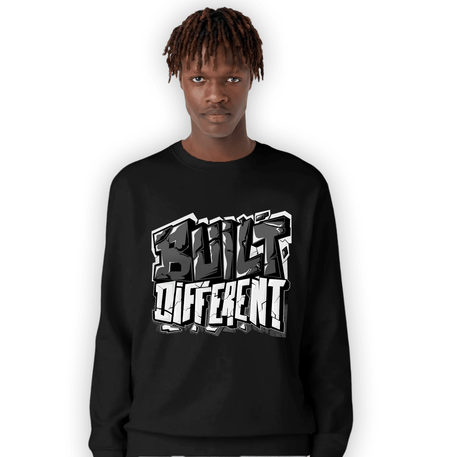Black White 14s Sweatshirt Match Built Different - NastyJamz