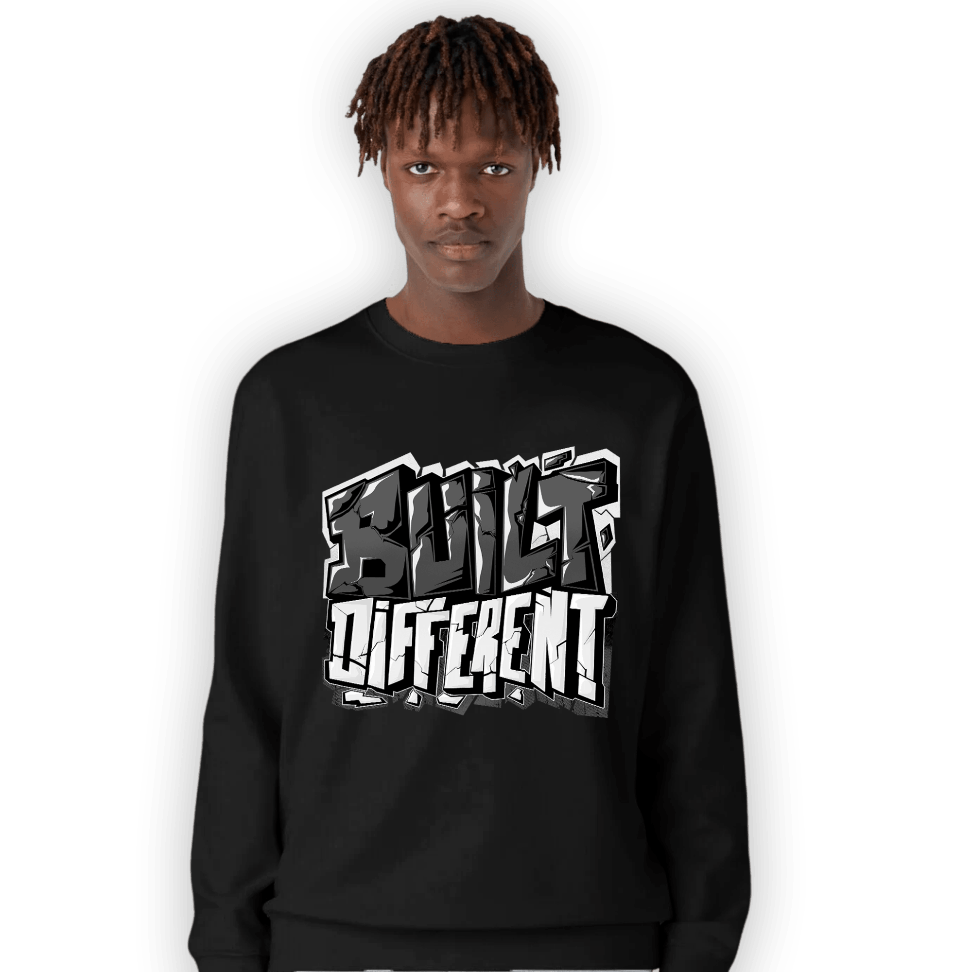 Black White 14s Sweatshirt Match Built Different - NastyJamz