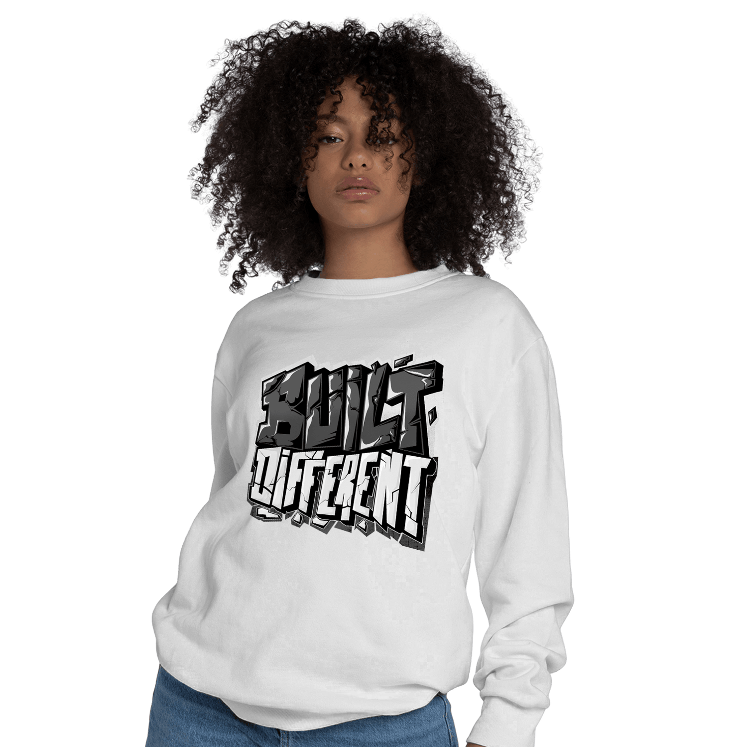 Black White 14s Sweatshirt Match Built Different - NastyJamz