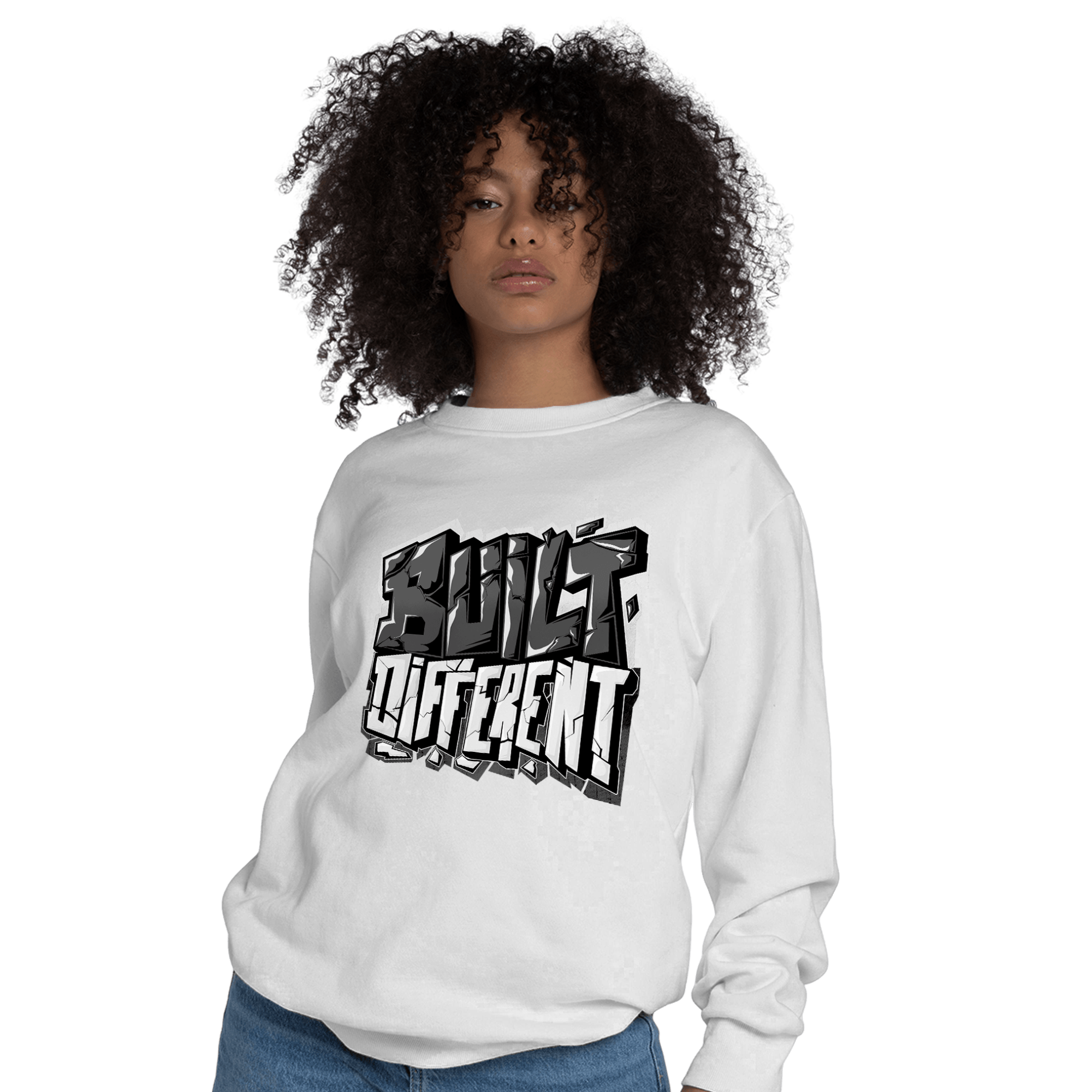Black White 14s Sweatshirt Match Built Different - NastyJamz