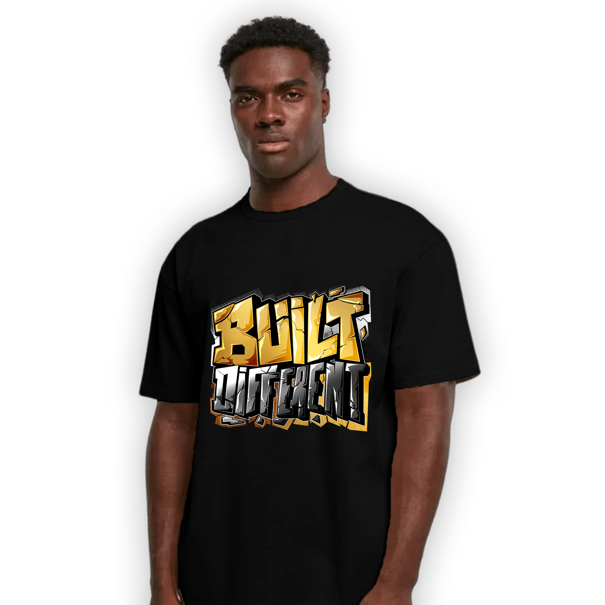 Mid SE Black Gold 1s T Shirt Match Built Different - NastyJamz