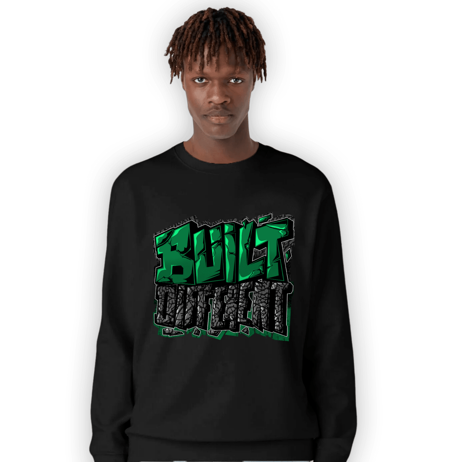 Lucky Green 3s Sweatshirt Match Built Different - NastyJamz