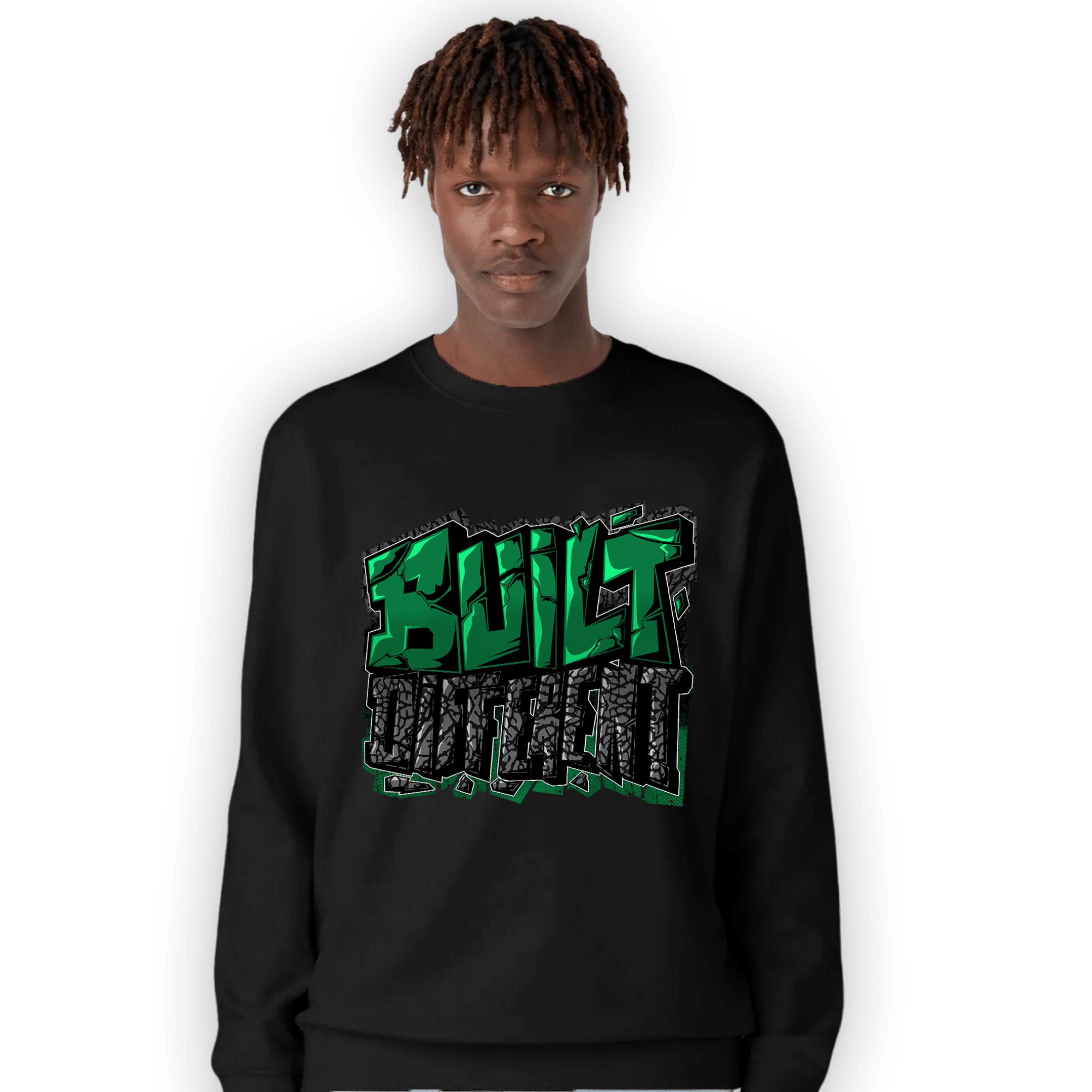 Lucky Green 3s Sweatshirt Match Built Different - NastyJamz