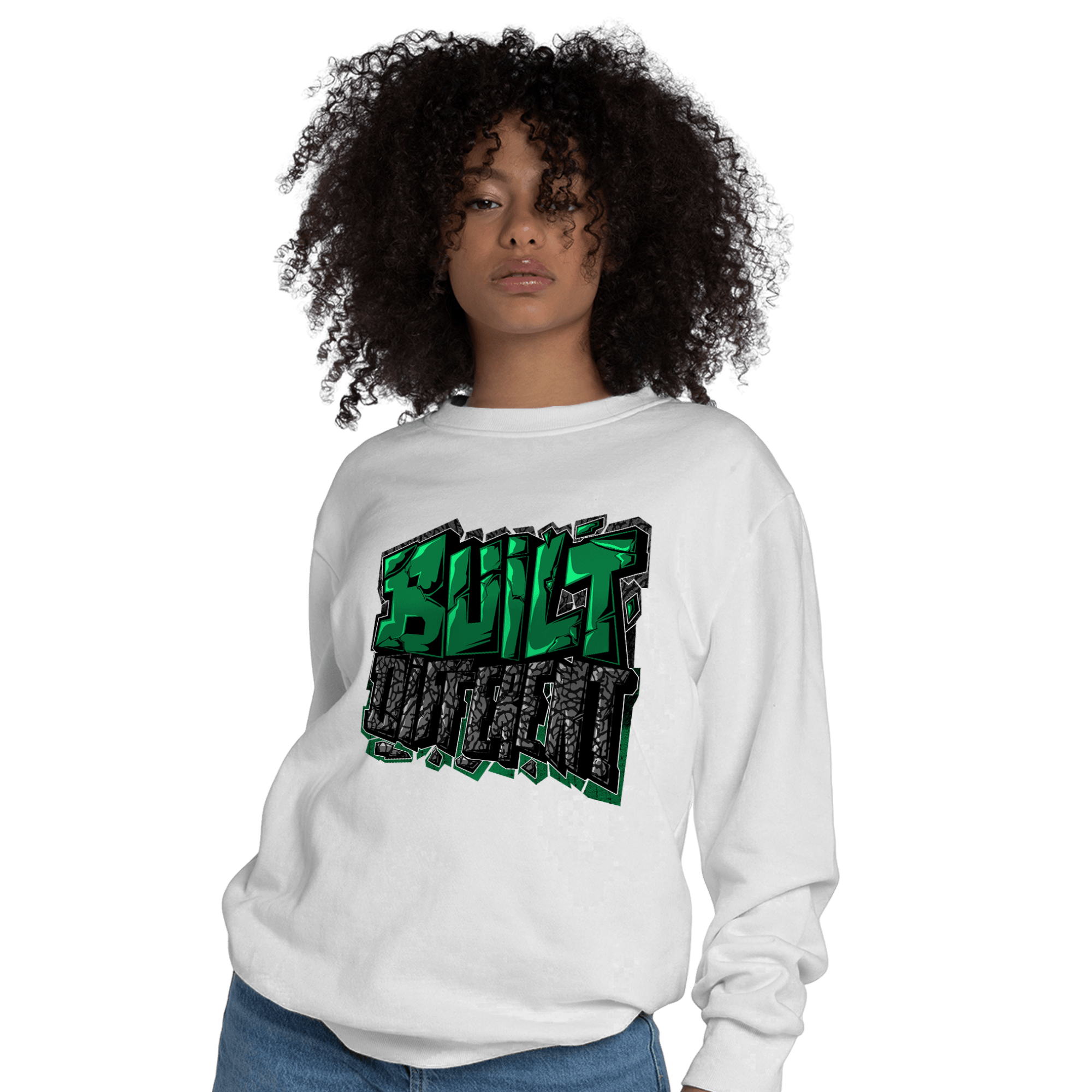Lucky Green 3s Sweatshirt Match Built Different - NastyJamz