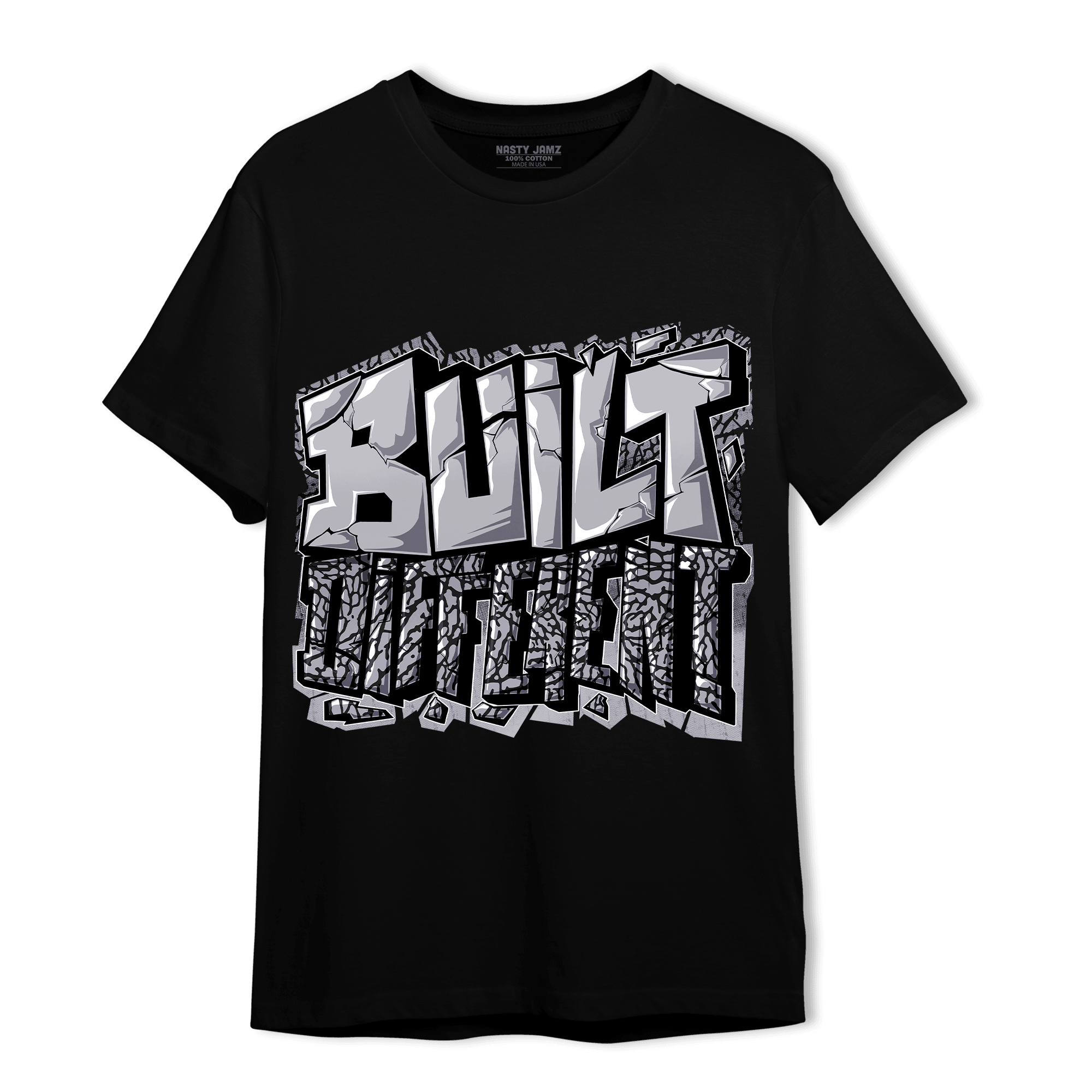 Off Noir 3s T Shirt Match Built Different - NastyJamz