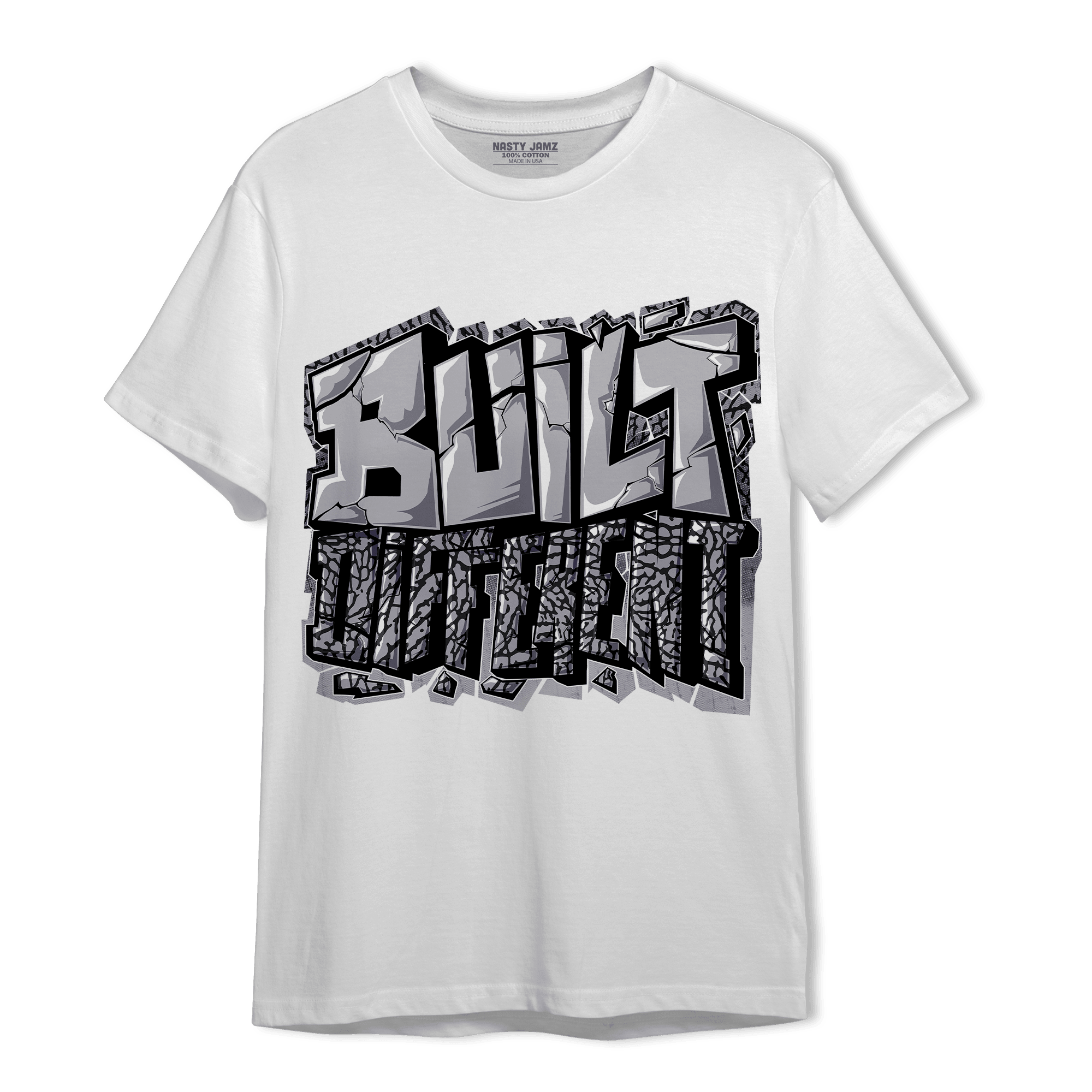 Off Noir 3s T Shirt Match Built Different - NastyJamz