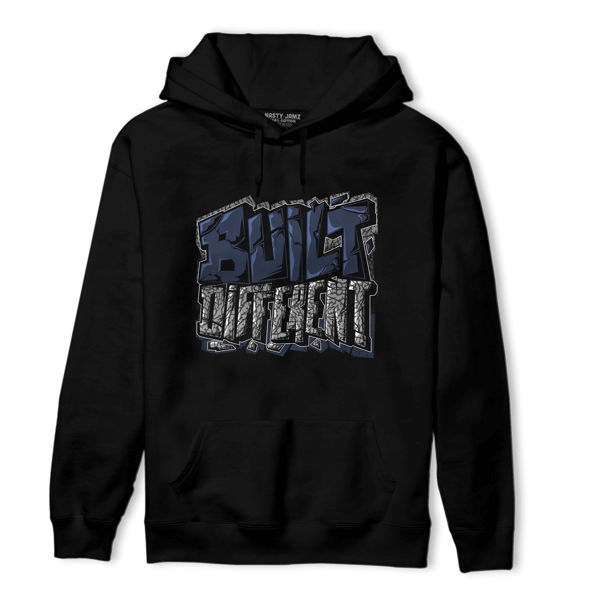 White Navy 3s Hoodie Match Built Different - NastyJamz