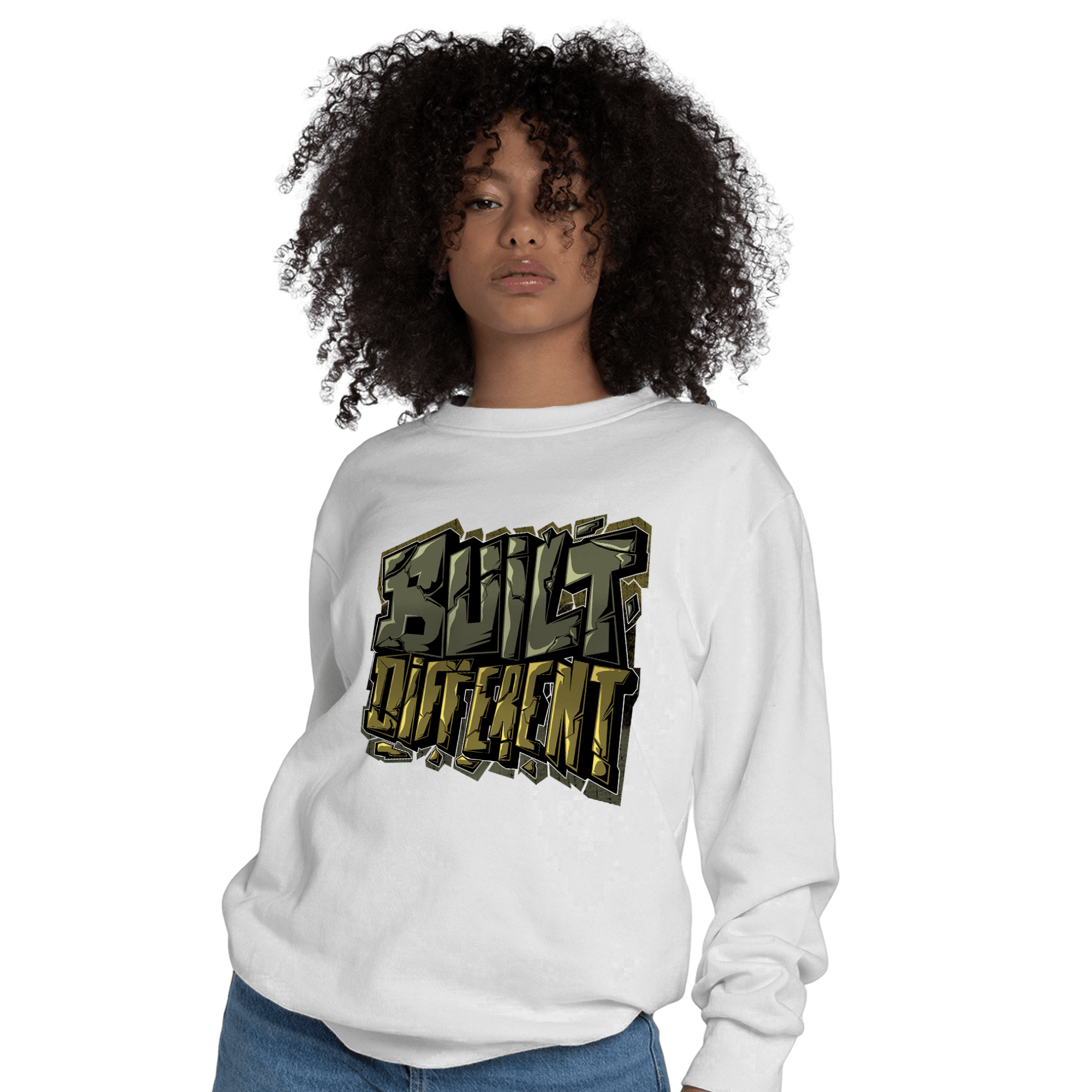 SE Craft Medium Olive 4s Sweatshirt Match Built Different - NastyJamz