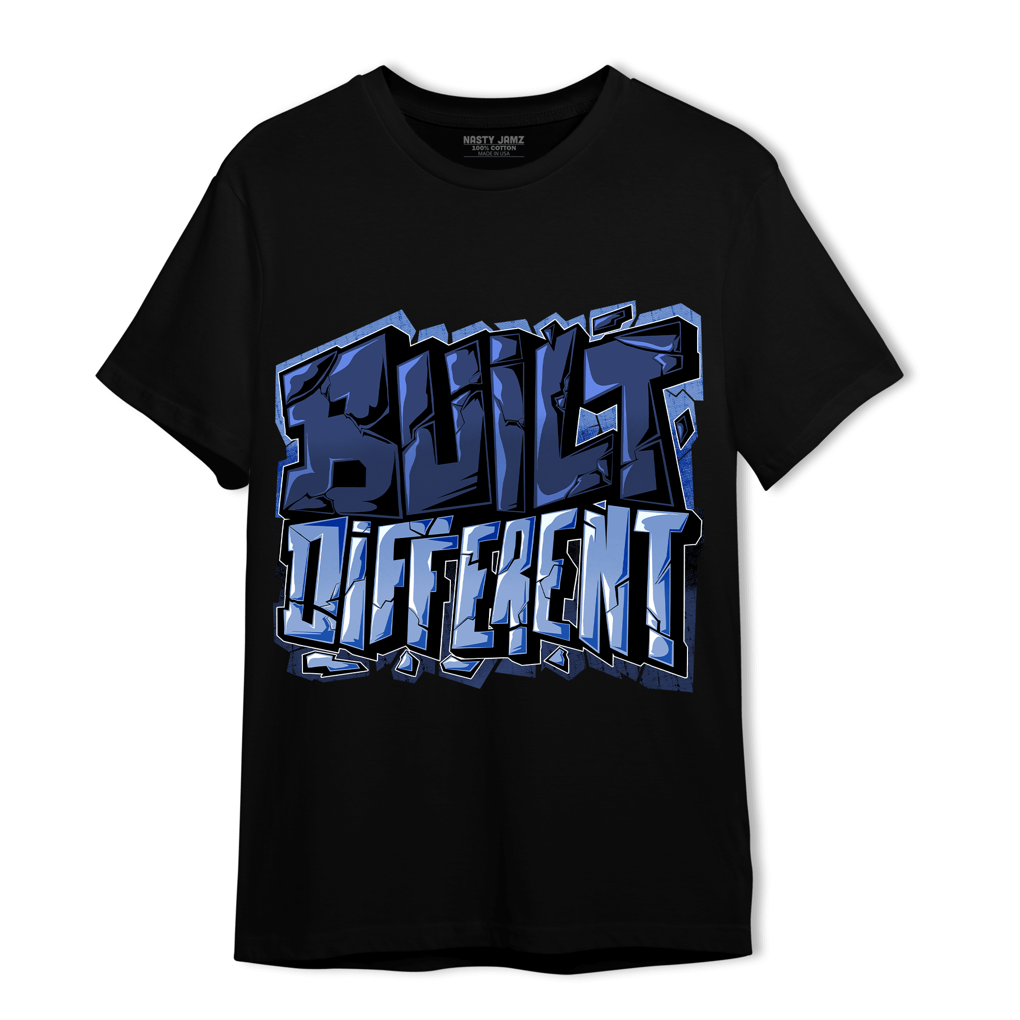 Midnight Navy 5s T Shirt Match Built Different - NastyJamz