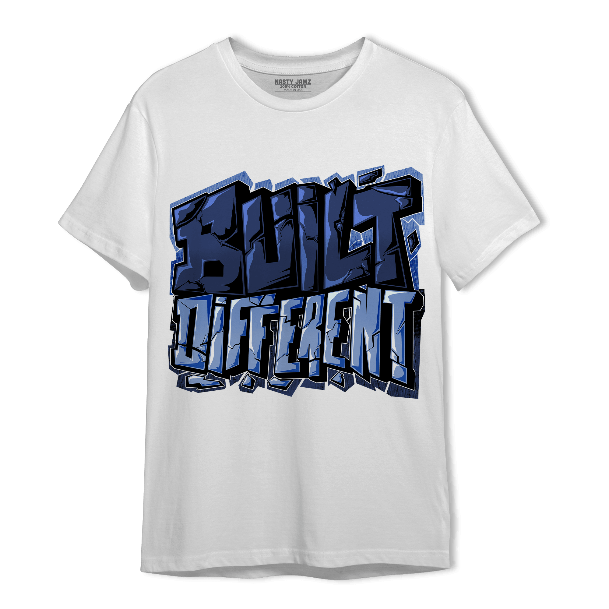 Midnight Navy 5s T Shirt Match Built Different - NastyJamz