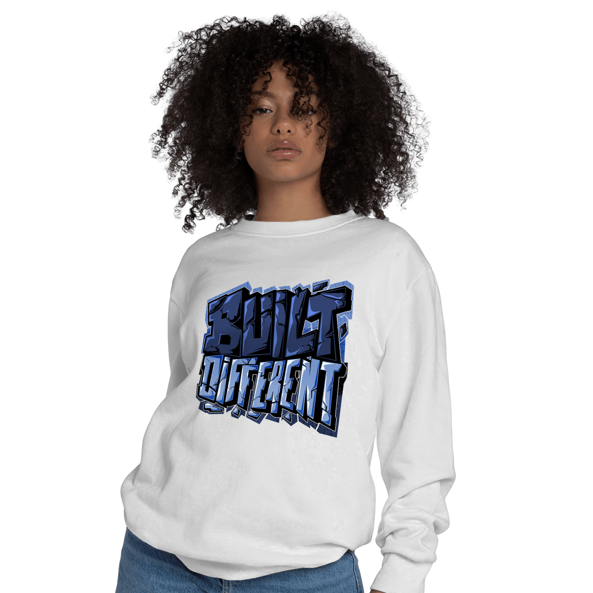 Midnight Navy 5s Sweatshirt Match Built Different - NastyJamz
