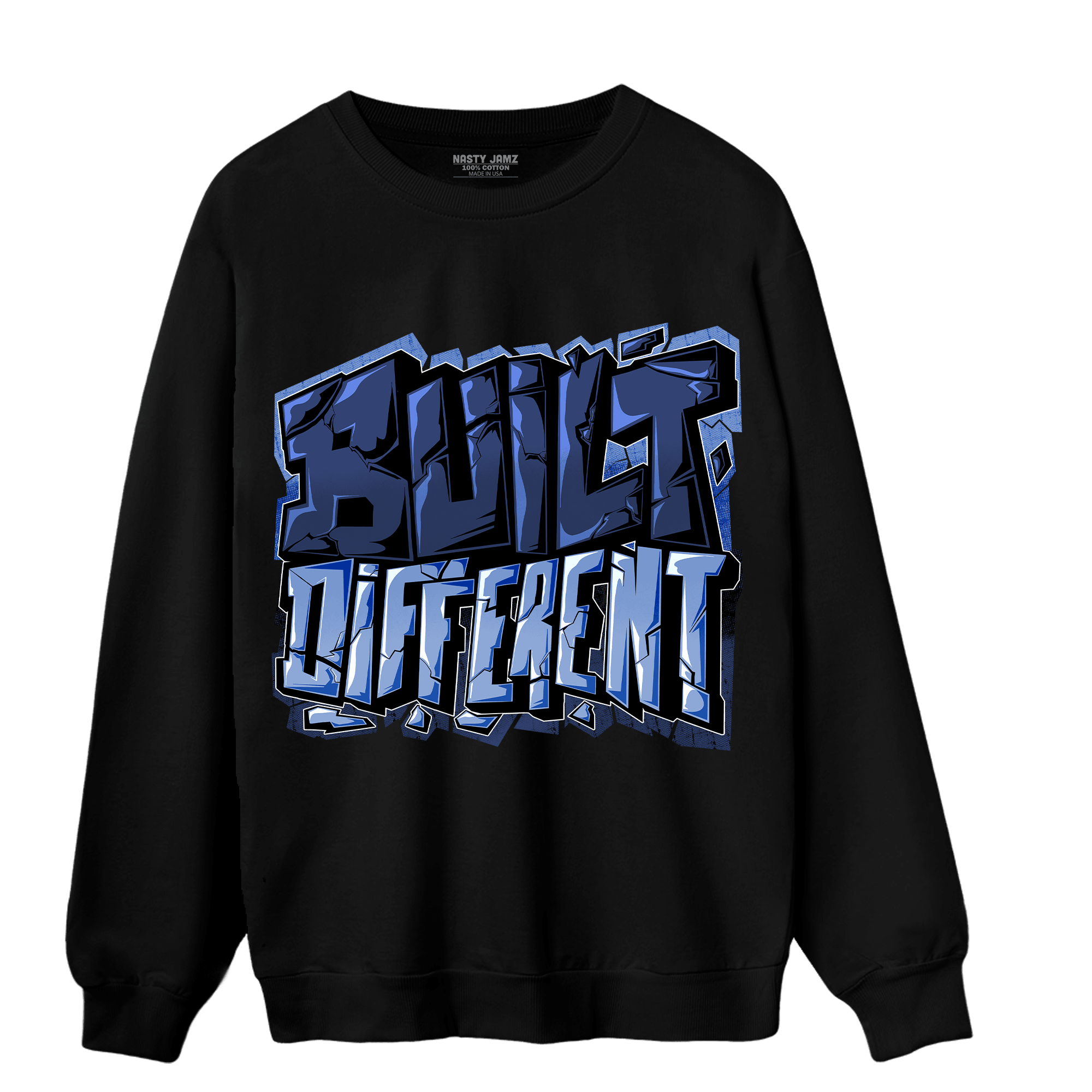 Midnight Navy 5s Sweatshirt Match Built Different - NastyJamz