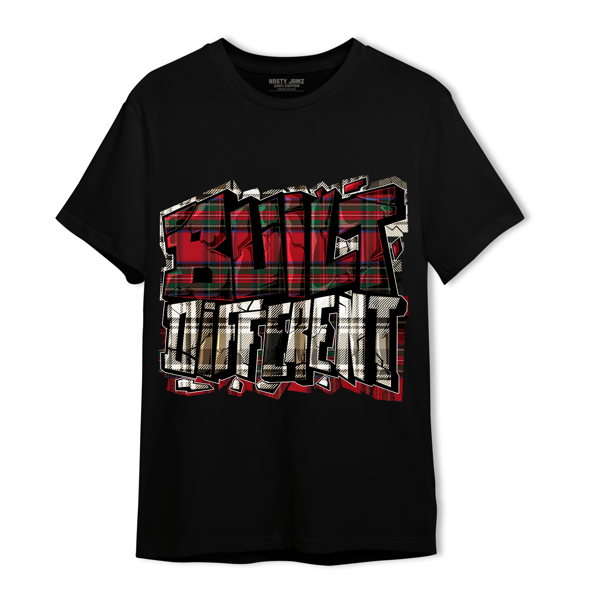 Plaid 5s T Shirt Match Built Different - NastyJamz